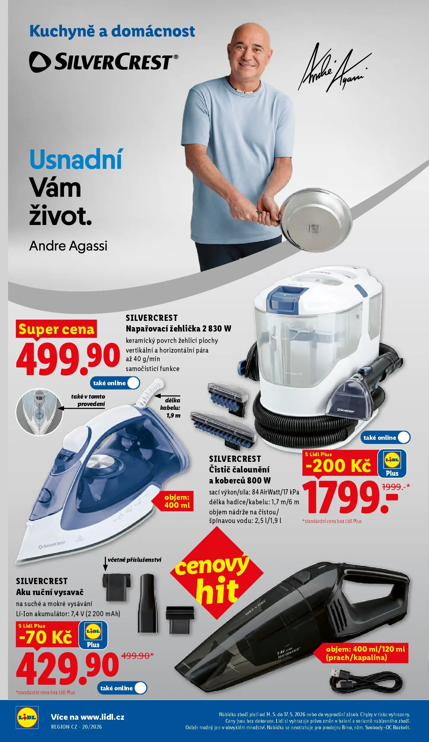 Lidl leták od 10.05.2026 - Nový akční leták | Strana: 18 | Produkty: Ruční vysavač, Vysavač, Žehlička, Napařovací žehlička