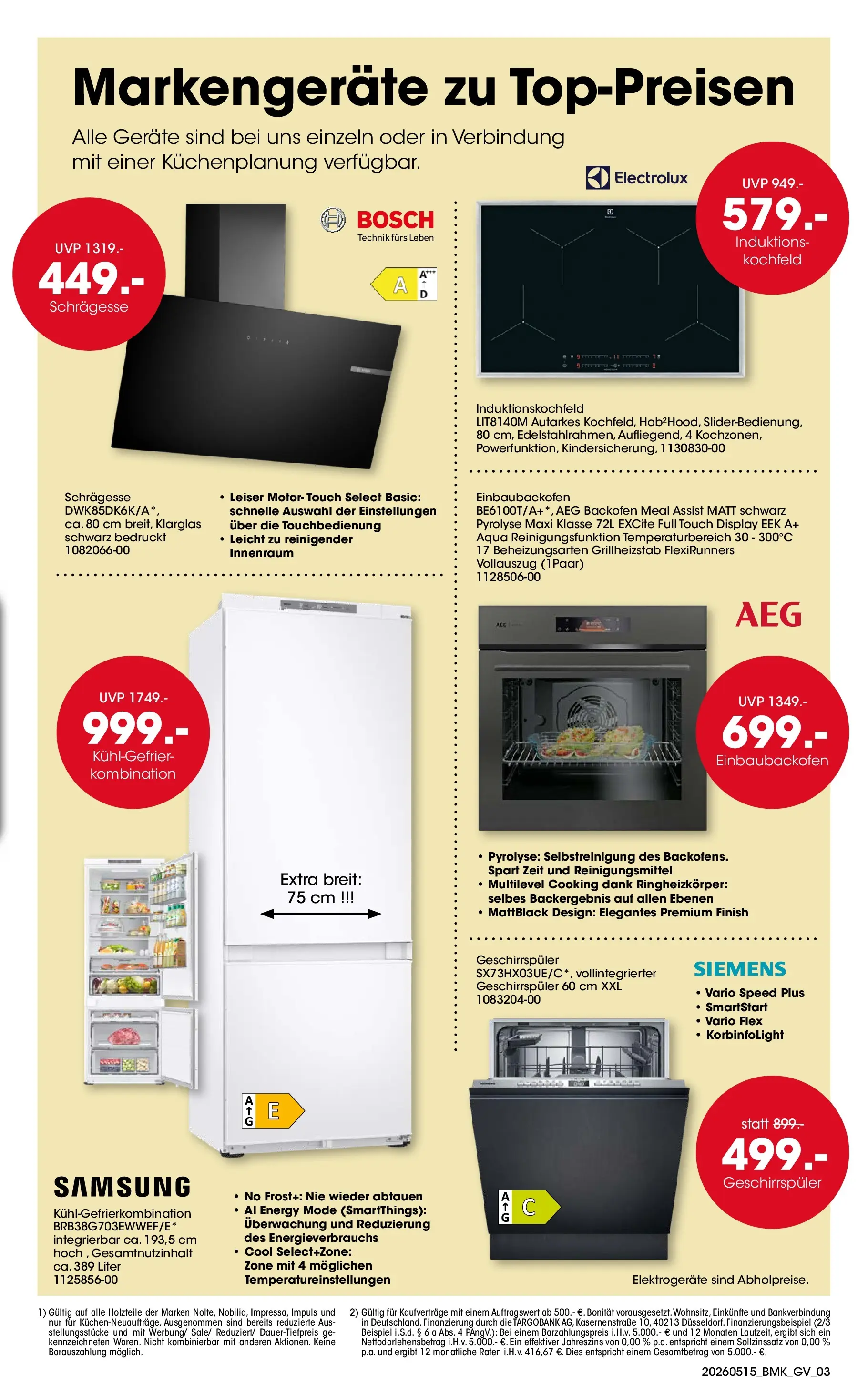 Möbel Martin Mai-Angebote (ab 15.05.2026) zum Blättern | Seite: 3 | Produkte: Siemens, AEG, Kochfeld, Backofen