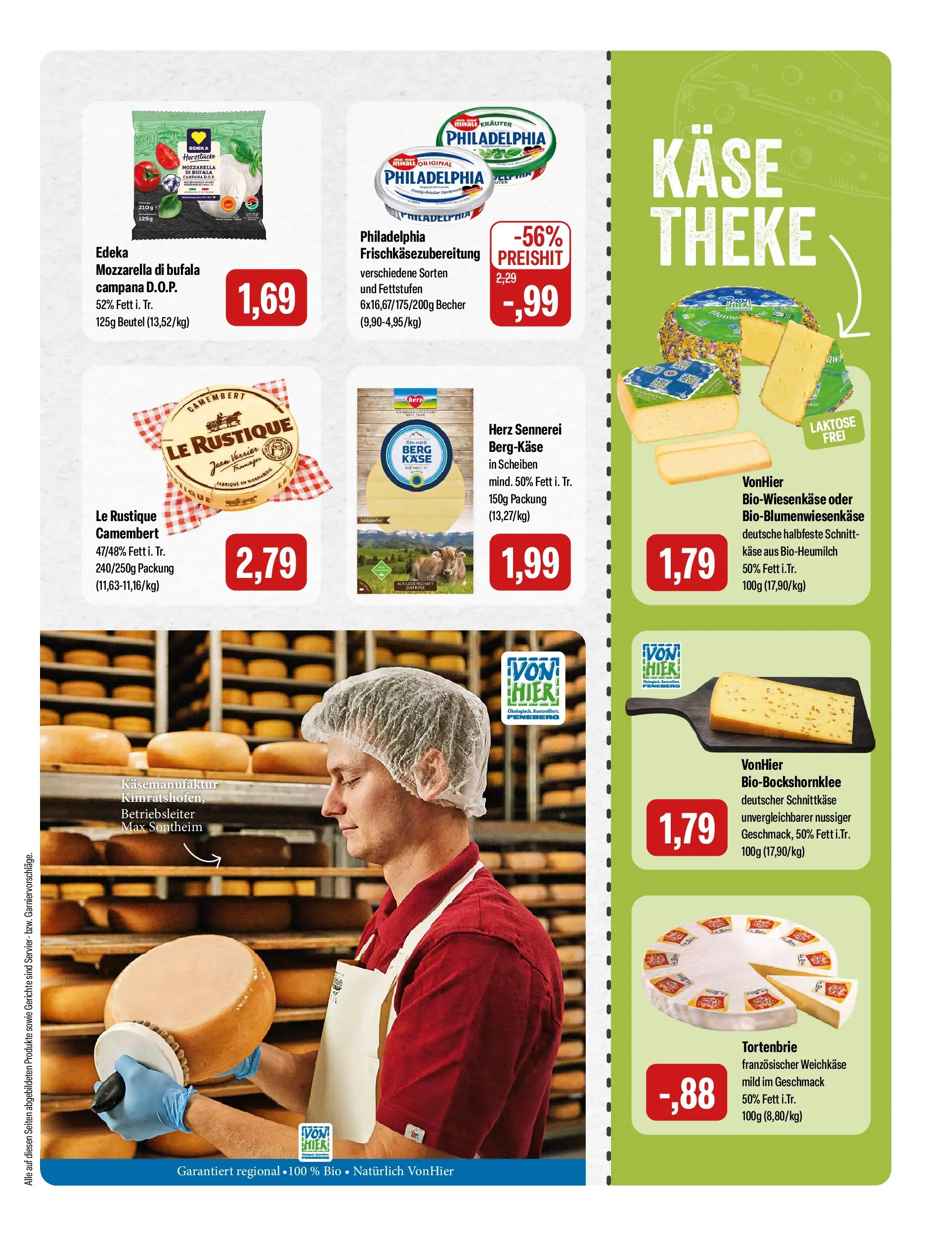 Feneberg Aktuelle Angebote (ab 15.05.2026) zum Blättern | Seite: 7 | Produkte: Käse, Theke, Philadelphia, Mozzarella