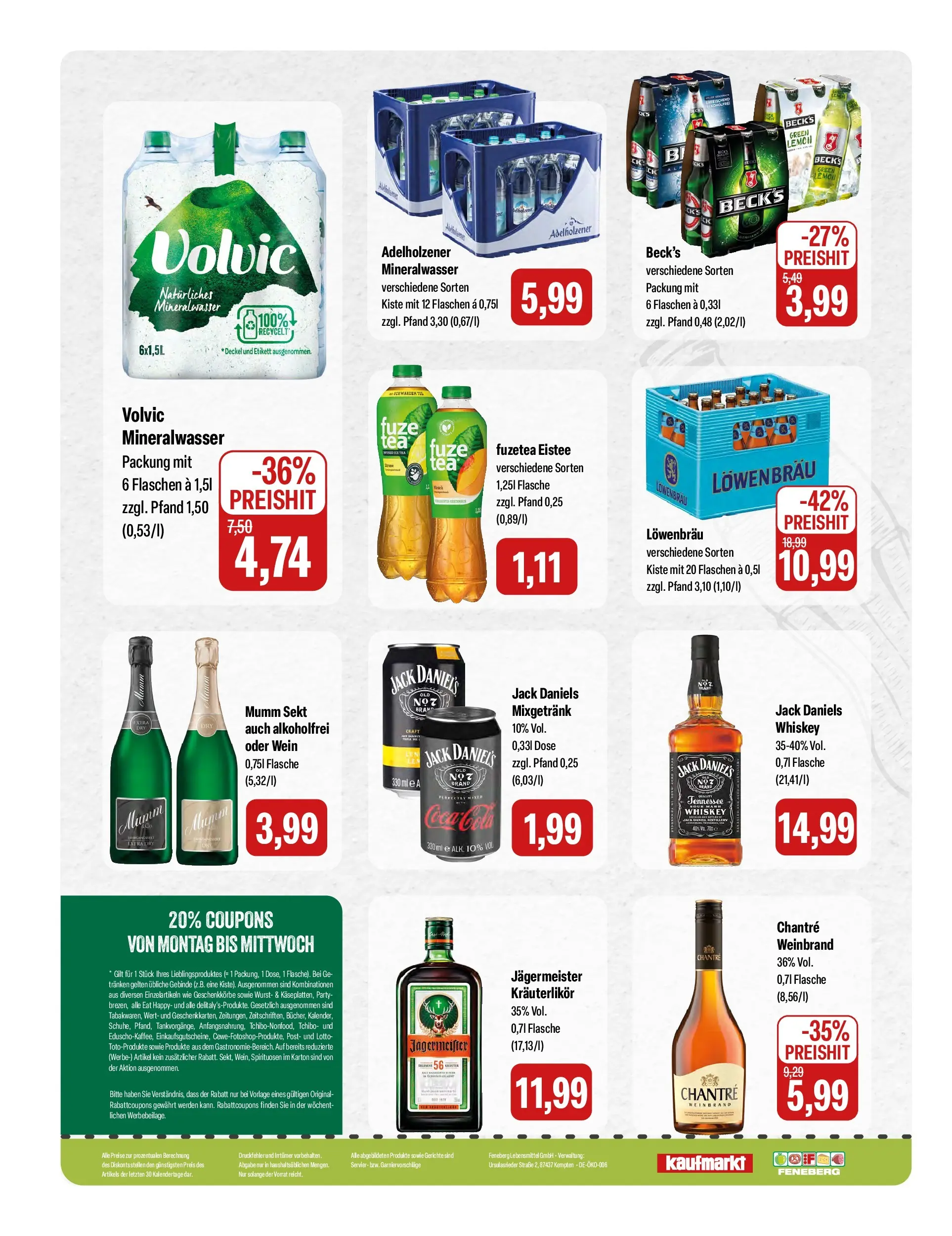 Feneberg Aktuelle Angebote (ab 15.05.2026) zum Blättern | Seite: 16 | Produkte: Mumm sekt, Jack Daniel's, Chantré, Wein