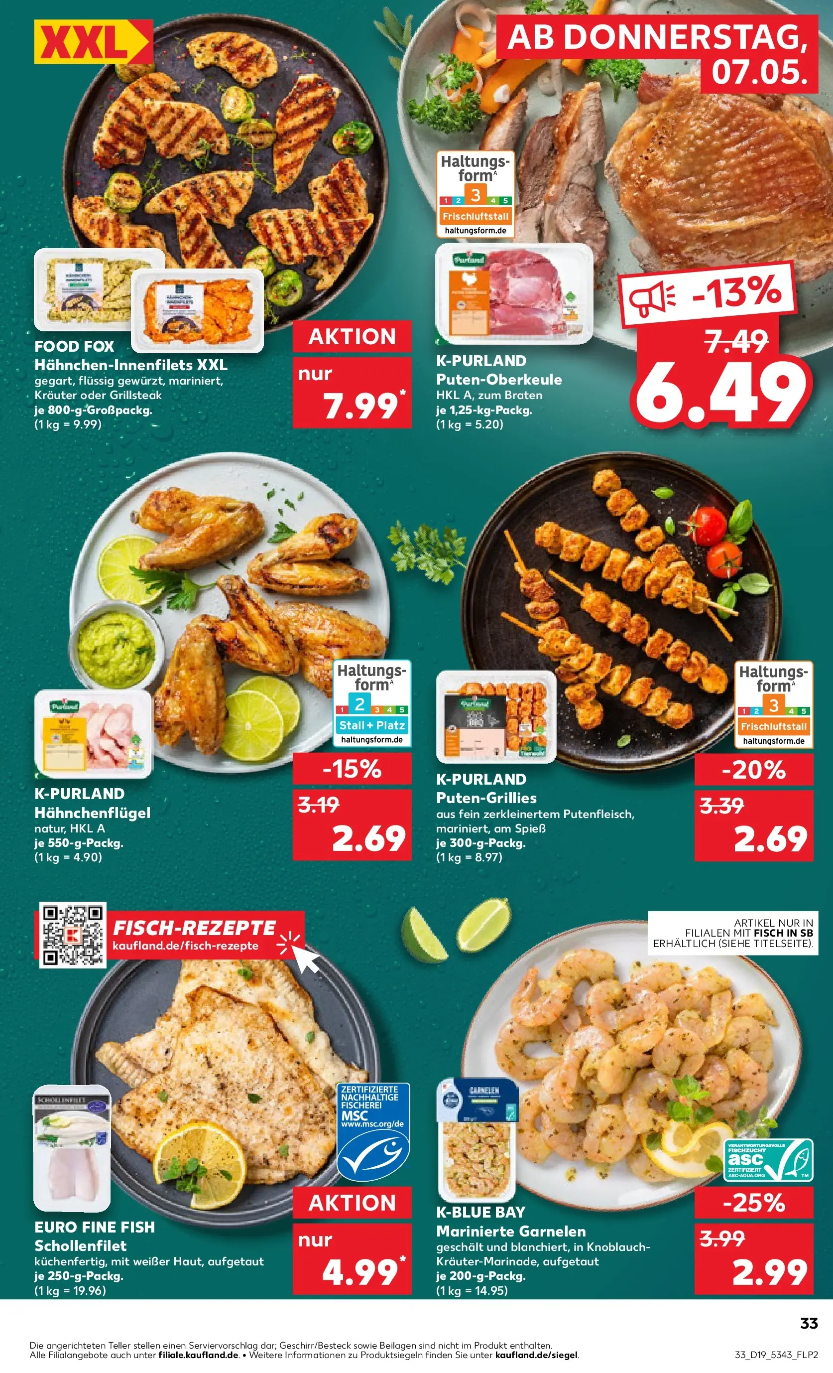 Prospekt Kaufland ab 07.05.2026 » Angebote Online zum Blättern | Seite: 33 | Produkte: Garnelen, Fisch, Knoblauch