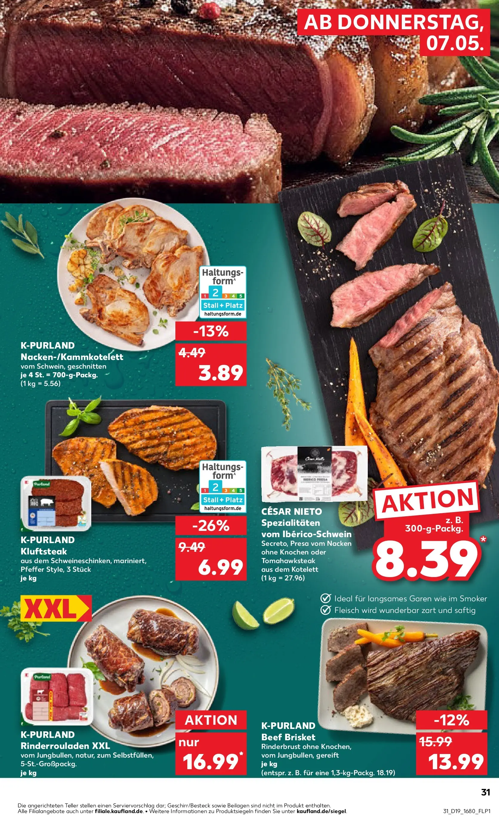 Prospekt Kaufland ab 07.05.2026 » Angebote Online zum Blättern | Seite: 31 | Produkte: Rinderrouladen, Pfeffer, Fleisch