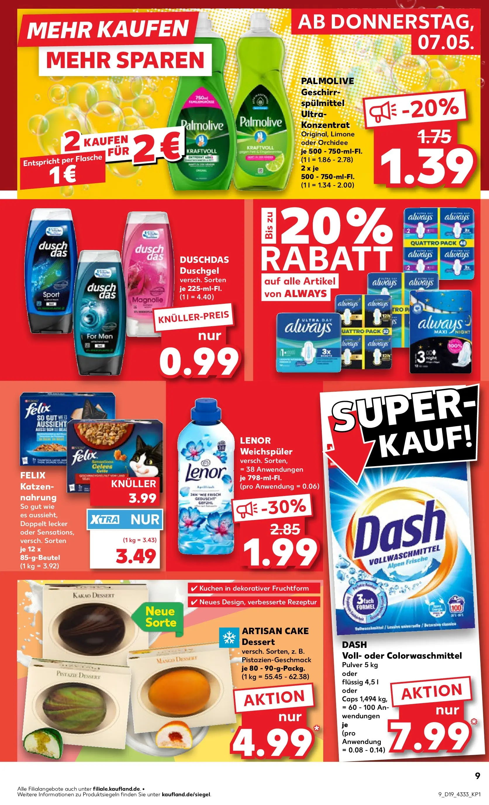 Prospekt Kaufland ab 07.05.2026 » Angebote Online zum Blättern | Seite: 9 | Produkte: Orchidee, Duschgel, Weichspüler, Kuchen