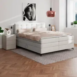 Boxspringbett mit Matratze 160x200 Mitto Beige