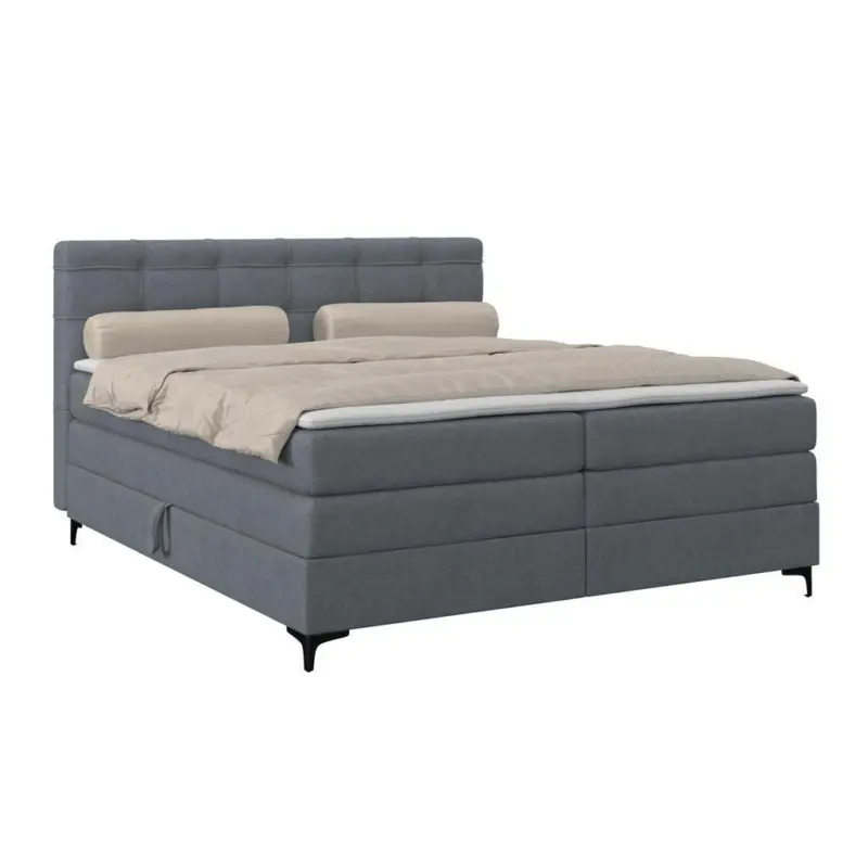 Boxspringbett MITTO Blaugrau 180x200 cm
