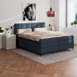 Boxspringbett MITTO Dunkelblau 200x200 cm