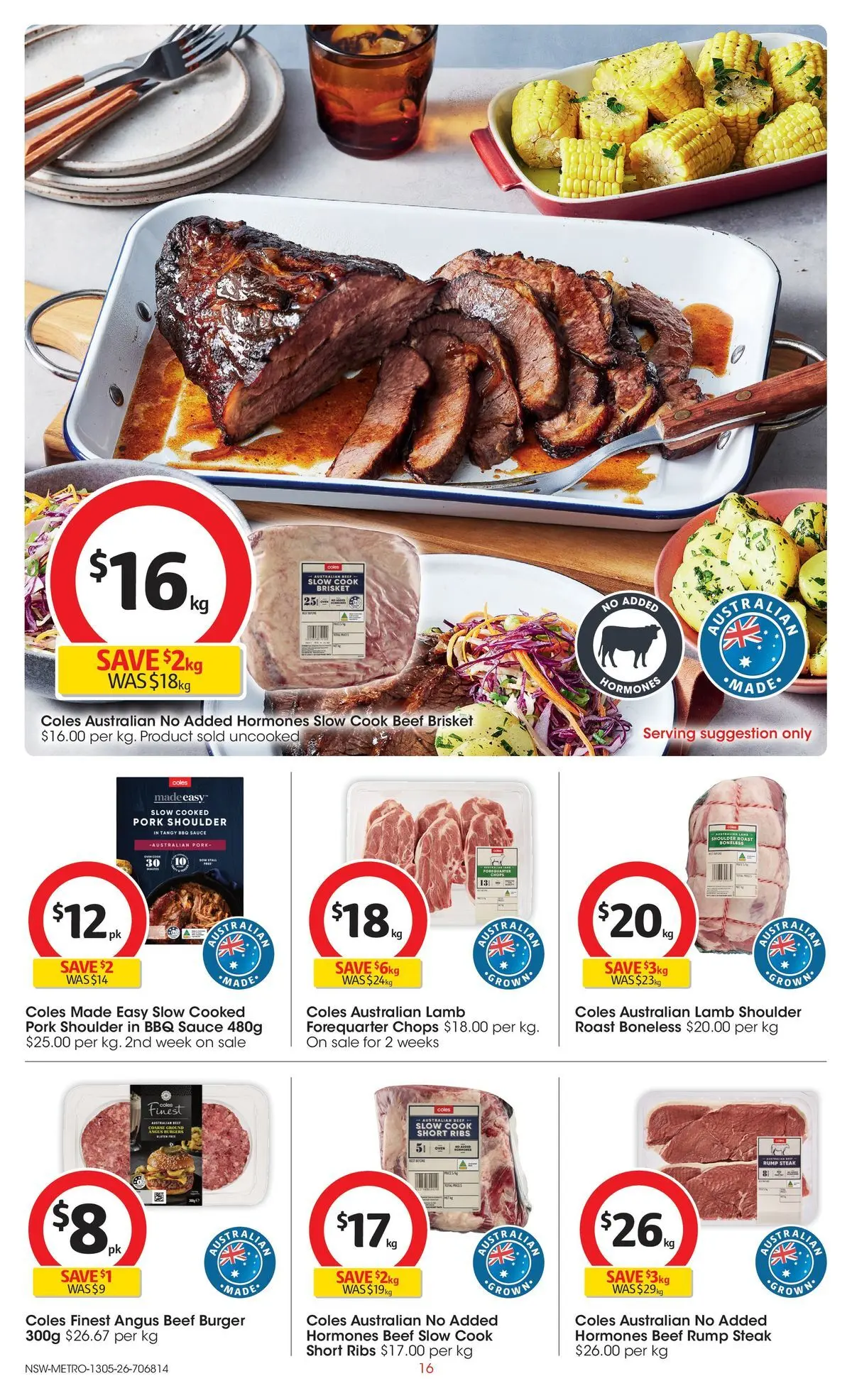 ﻿Coles catalogue valid from 13/05/2026 > Online Australia | Page: 16 | Products: BBQ Sauce, Pork, Lamb, Steak