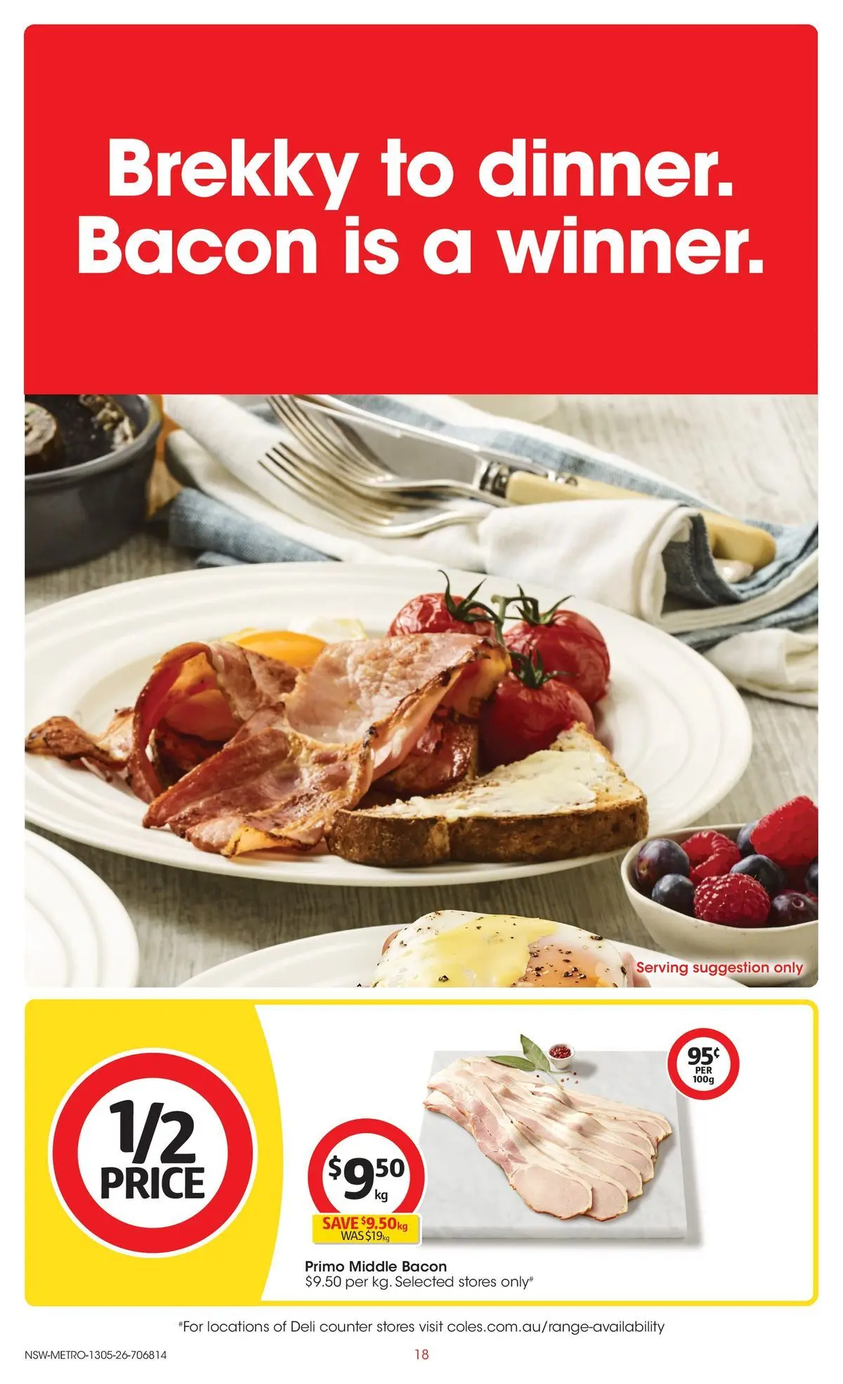 ﻿Coles catalogue valid from 13/05/2026 > Online Australia | Page: 18 | Products: Bacon