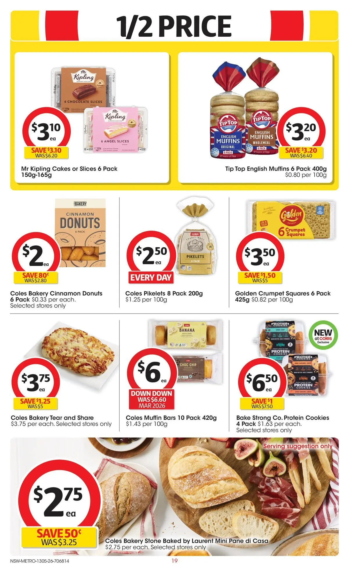 ﻿Coles catalogue valid from 13/05/2026 > Online Australia | Page: 19 | Products: Donuts, Chocolate, Muffins, Bakery