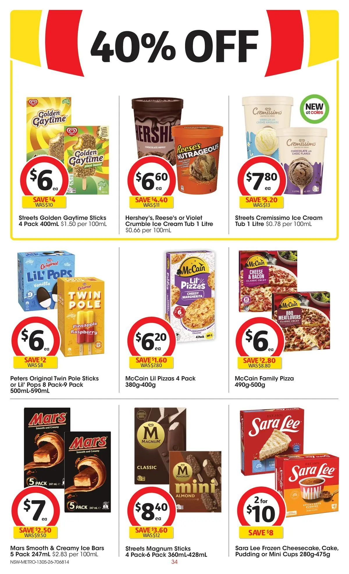 ﻿Coles catalogue valid from 13/05/2026 > Online Australia | Page: 34 | Products: Bacon, Chocolate, Pineapple, Cream