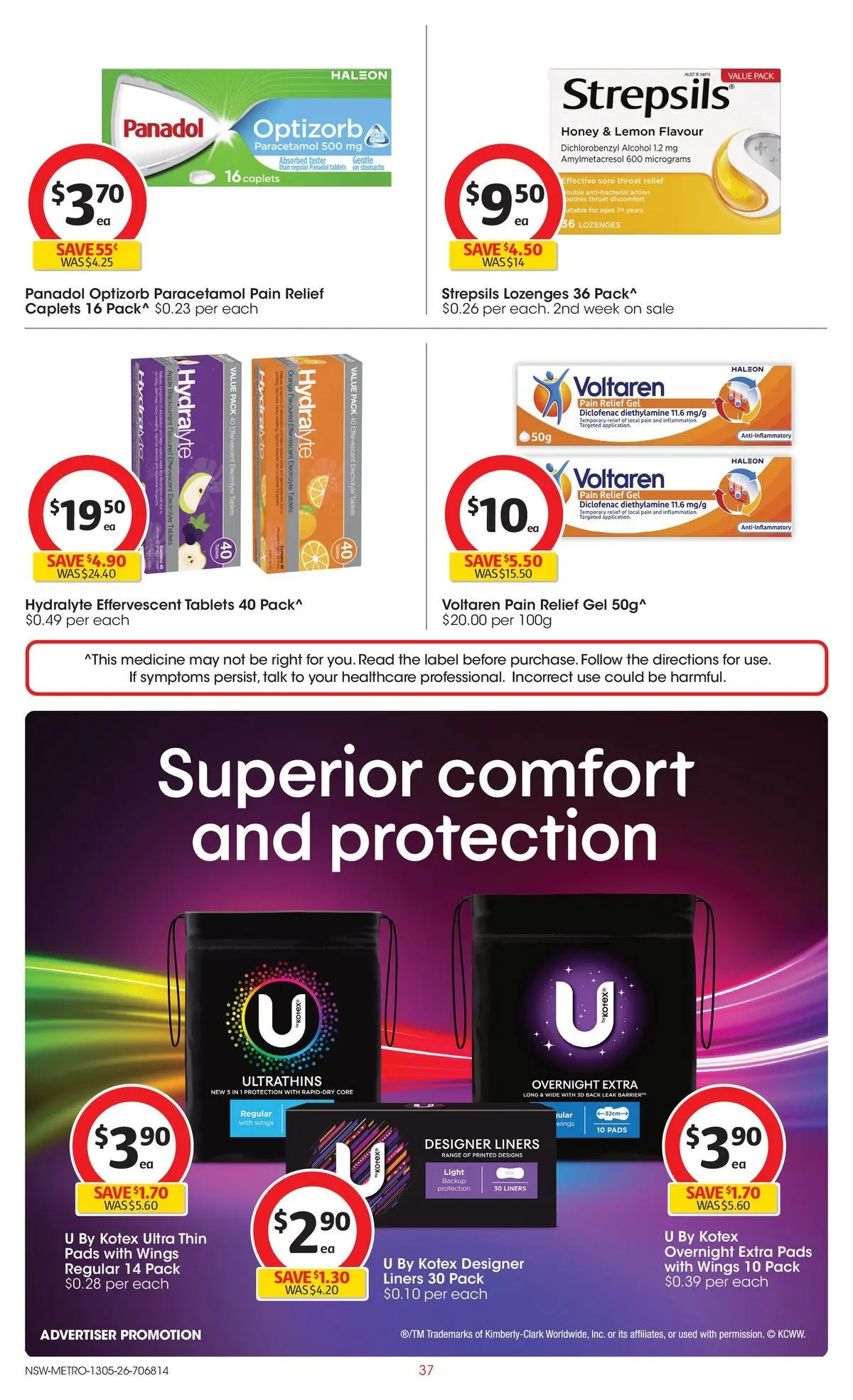 ﻿Coles catalogue valid from 13/05/2026 > Online Australia | Page: 37 | Products: Light, Honey, Tablets, Pain relief
