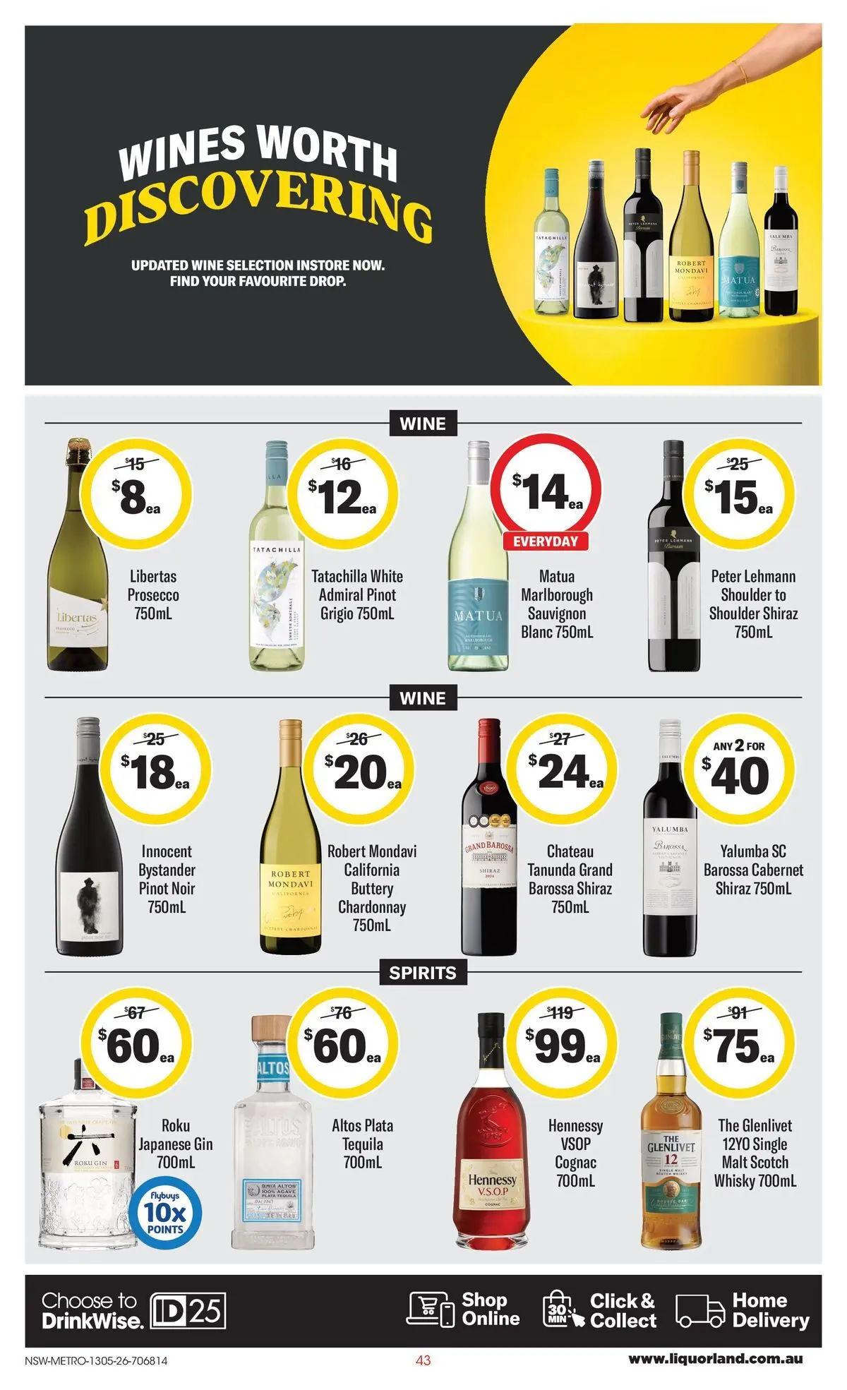 ﻿Coles catalogue valid from 13/05/2026 > Online Australia | Page: 43 | Products: Wine, Gin, Scotch
