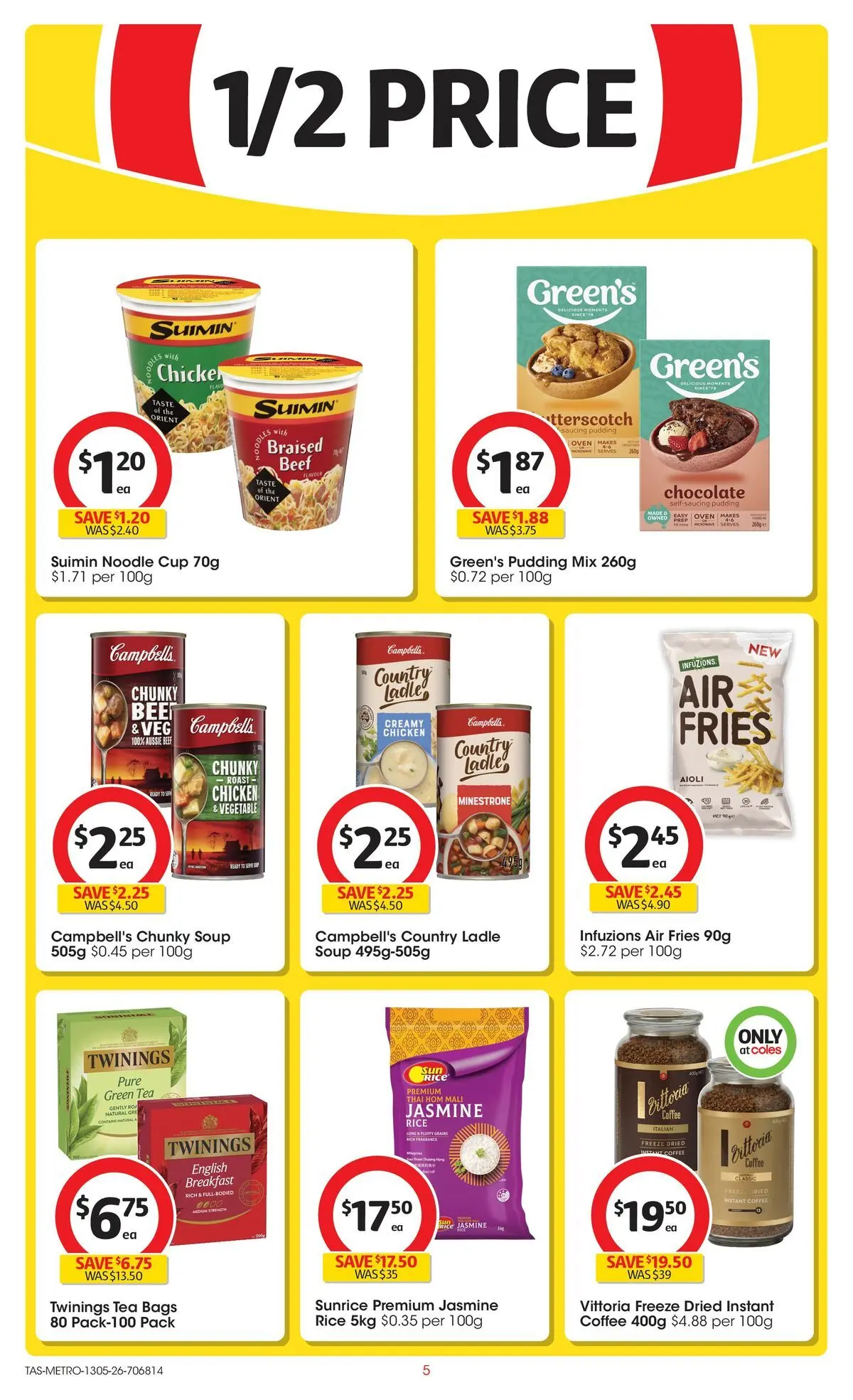 ﻿Coles catalogue valid from 13/05/2026 > Online Australia | Page: 5 | Products: Coffee, Chicken, Rice, Oven