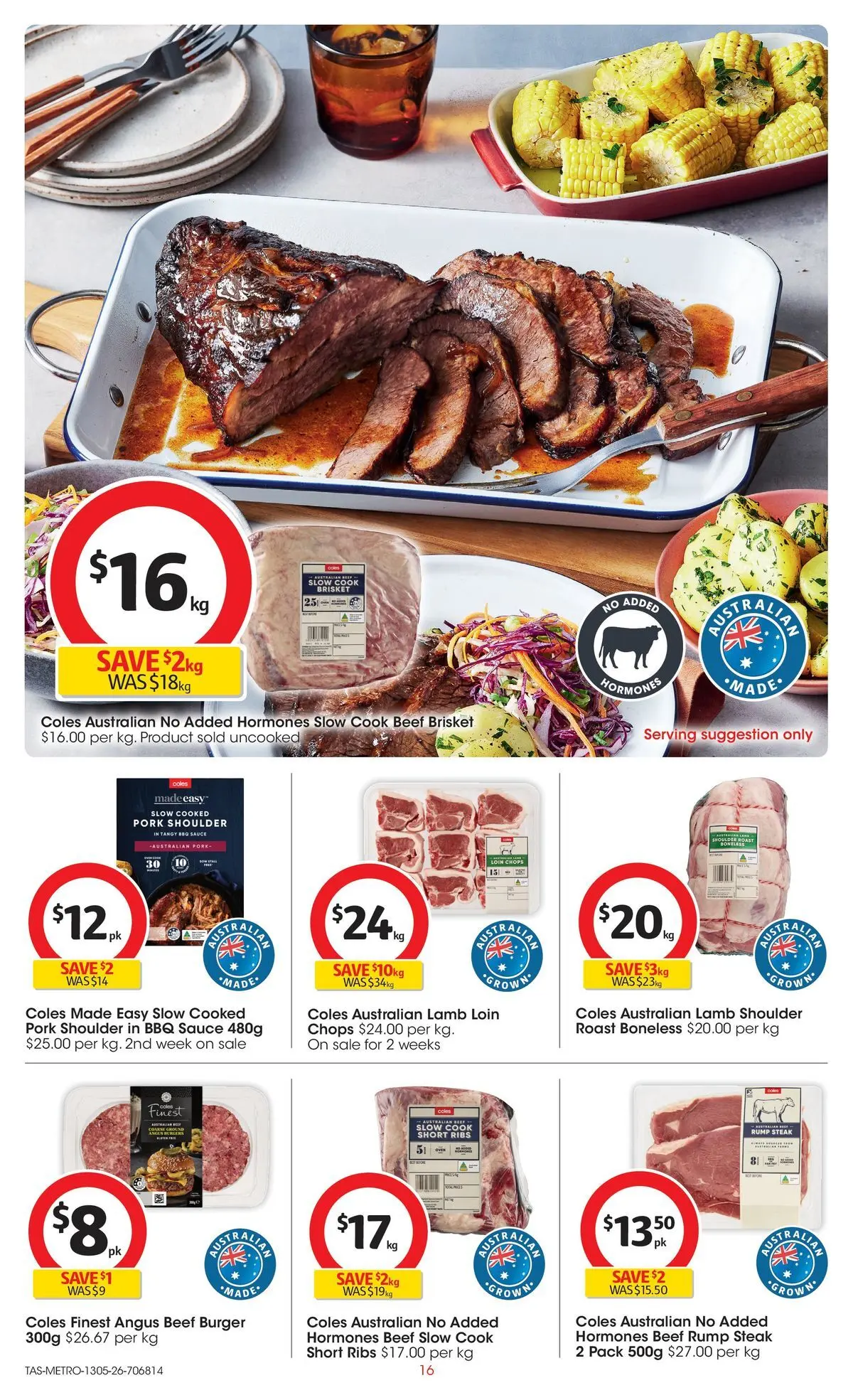 ﻿Coles catalogue valid from 13/05/2026 > Online Australia | Page: 16 | Products: Pork, Lamb, Beef, Steak