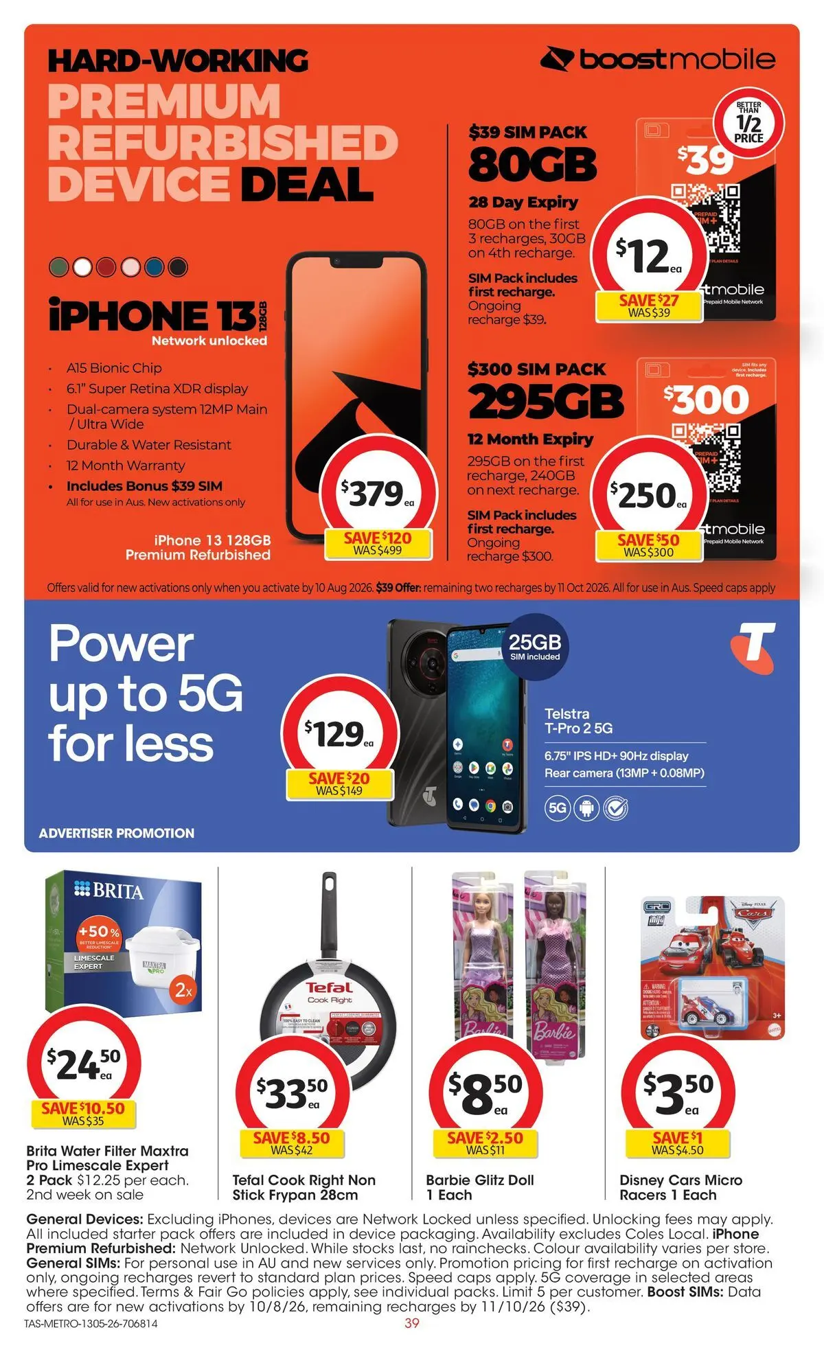 ﻿Coles catalogue valid from 13/05/2026 > Online Australia | Page: 39 | Products: Water, Device, Iphone, Mobile