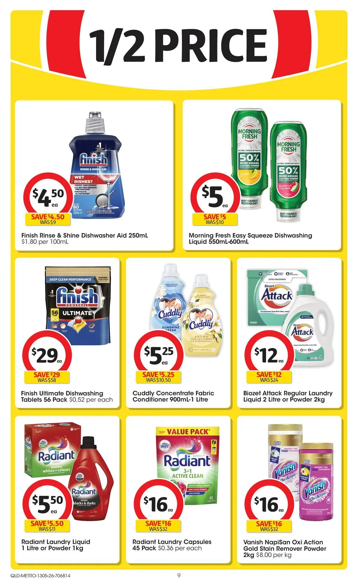 ﻿Coles catalogue valid from 13/05/2026 > Online Australia | Page: 9 | Products: Powder, Laundry, Dishwasher, Tablets