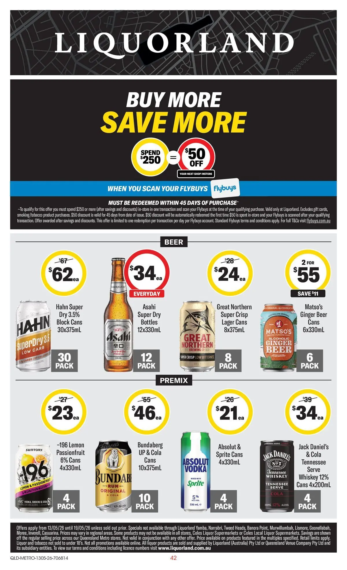﻿Coles catalogue valid from 13/05/2026 > Online Australia | Page: 42 | Products: Beer, Passionfruit, Whiskey, Lemon