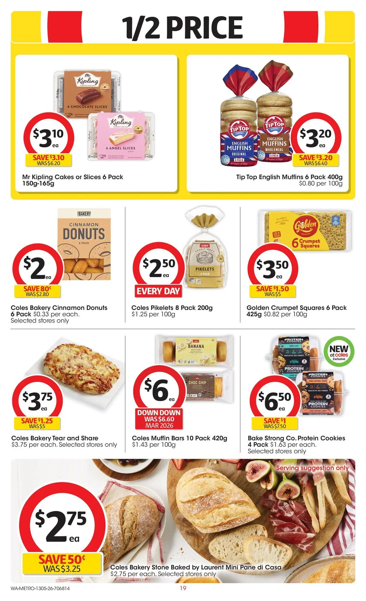 ﻿Coles catalogue valid from 13/05/2026 > Online Australia | Page: 19 | Products: Donuts, Chocolate, Muffins, Bakery