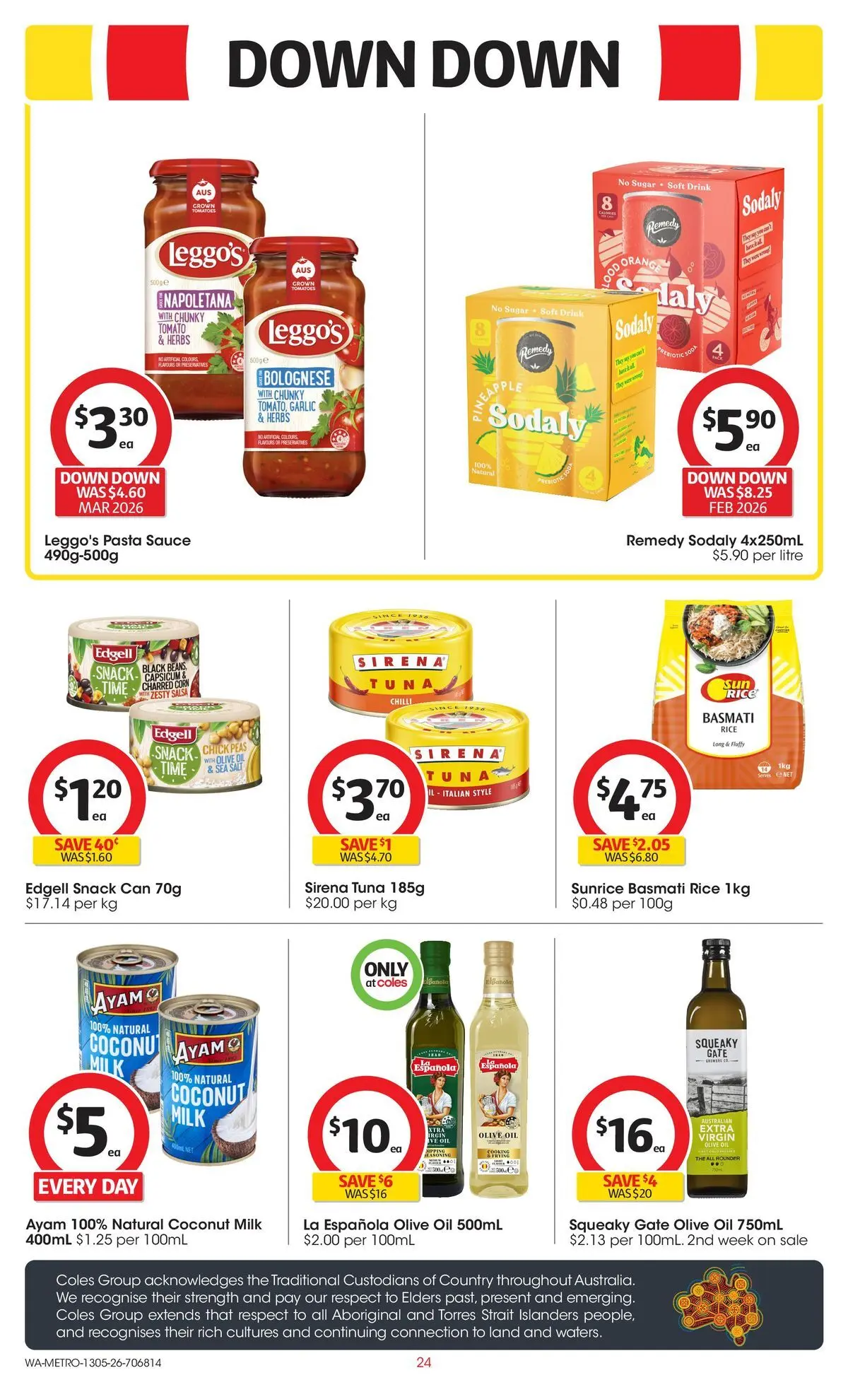﻿Coles catalogue valid from 13/05/2026 > Online Australia | Page: 24 | Products: Oil, Rice, Pasta, Garlic
