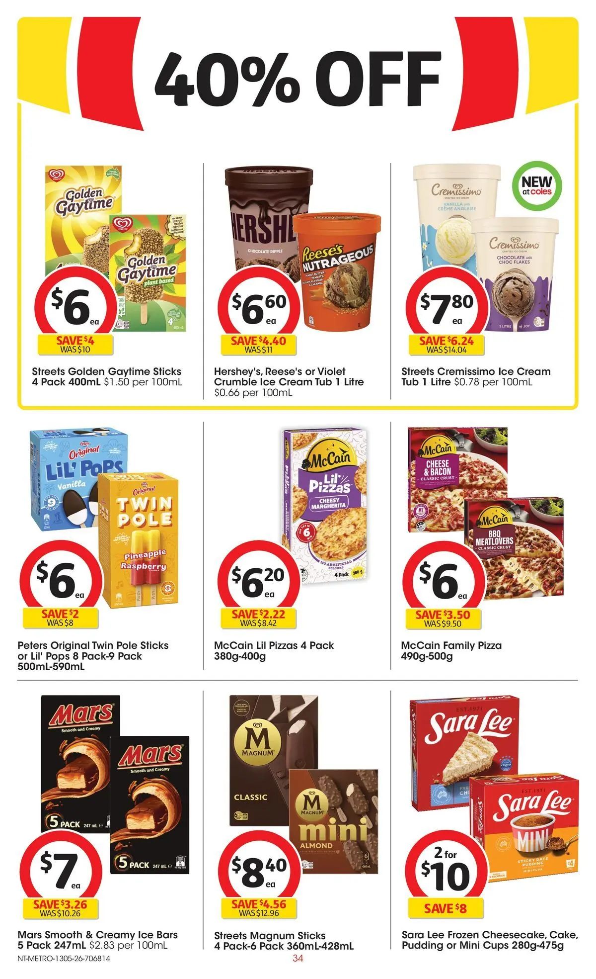 ﻿Coles catalogue valid from 13/05/2026 > Online Australia | Page: 34 | Products: Cups, Cheese, Flakes, Pudding