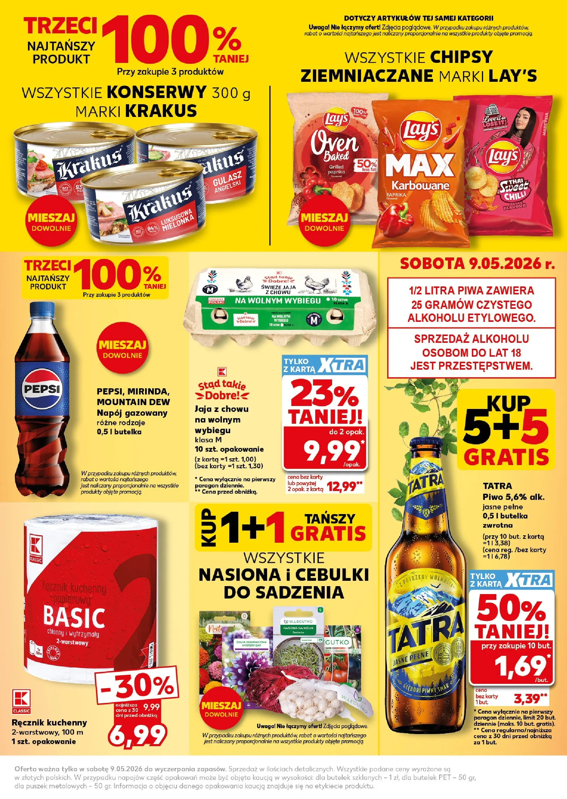 Kaufland gazetka - Super Sobota od 09.05.2026 - od jutra PDF | Strona: 3 | Produkty: Karta, Chipsy, Pepsi, Nasiona
