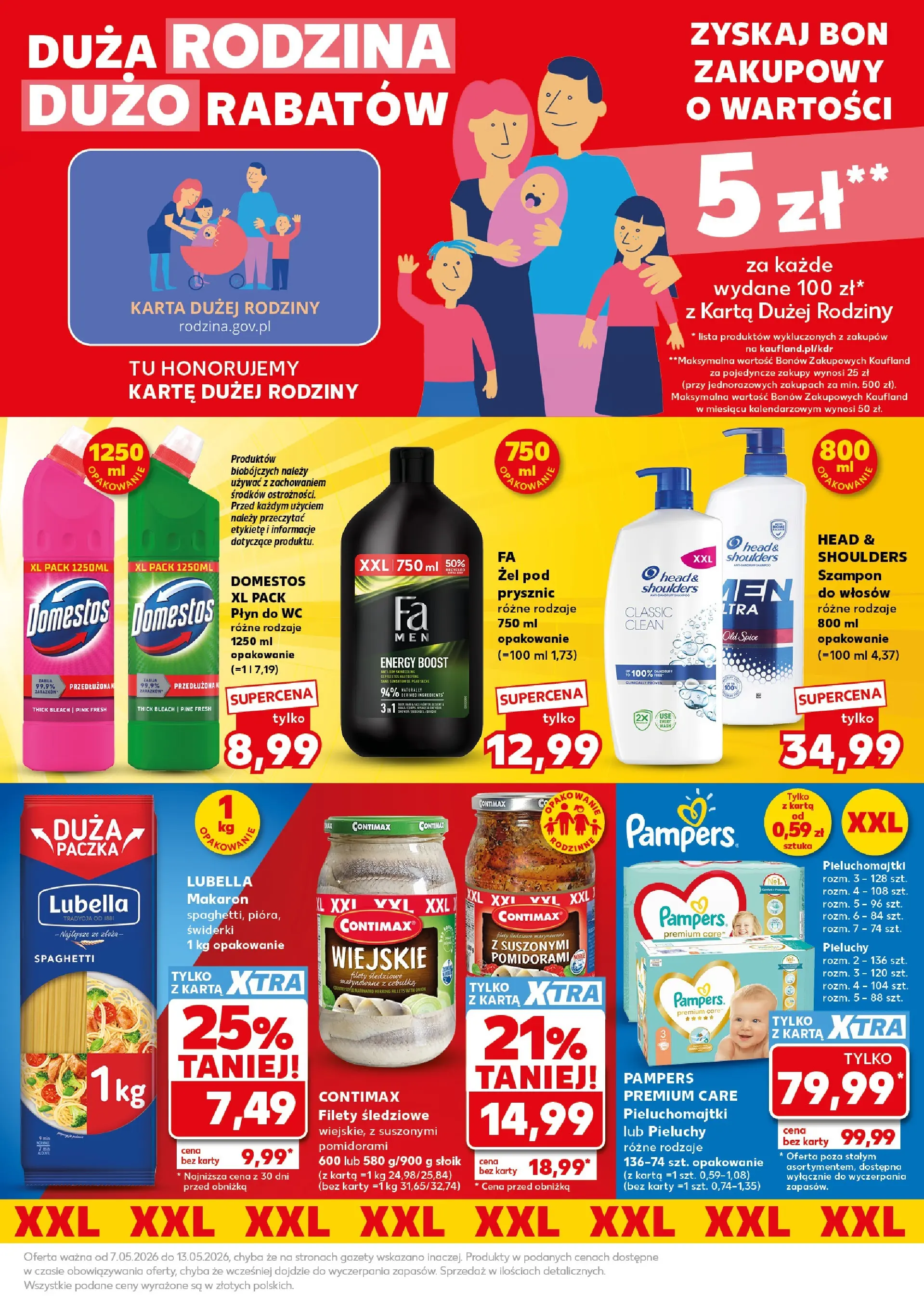 Kaufland gazetka - Super Sobota od 09.05.2026 - od jutra PDF | Strona: 9 | Produkty: Pampers, Domestos, Szampon, Makaron
