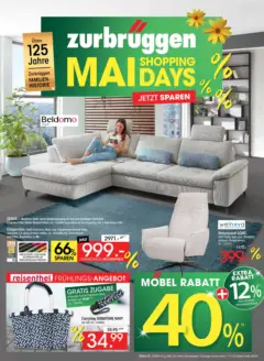Zurbrüggen - Zurbrüggen: MaiDays Shopping ab 08.05.2026 gültig | Seite: 12 | Produkte: Tasche, Matratze, Kleiderschrank, Reisetasche