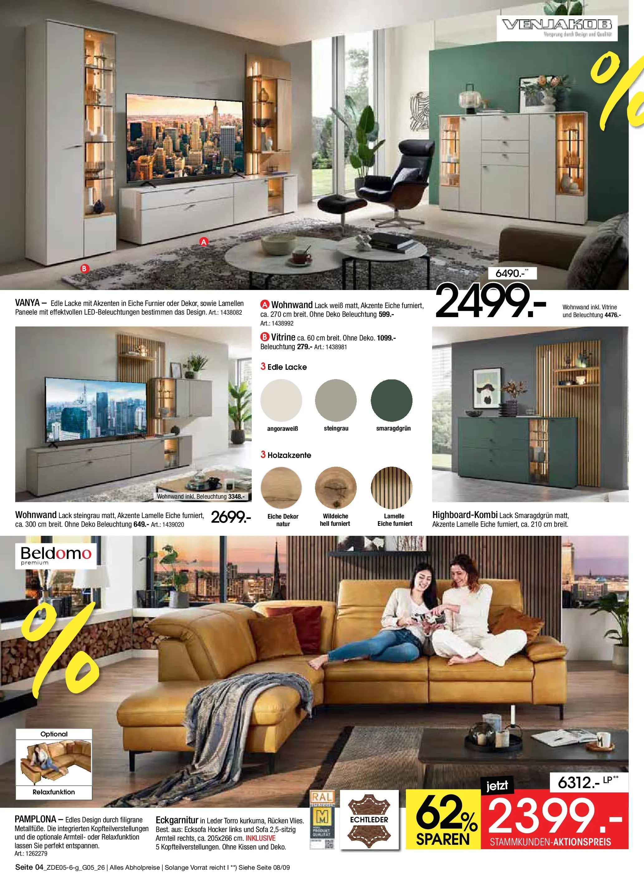 Zurbrüggen - Zurbrüggen: MaiDays Shopping (ab 08.05.2026) zum Blättern | Seite: 4 | Produkte: Hocker, Ecksofa, Vitrine, Sofa