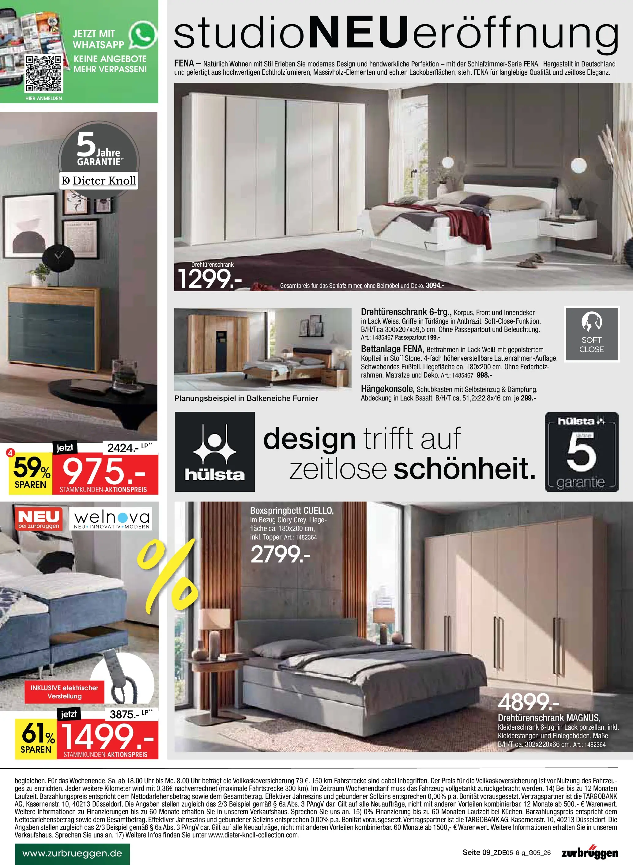 Zurbrüggen - Zurbrüggen: MaiDays Shopping (ab 08.05.2026) zum Blättern | Seite: 9 | Produkte: Kleiderschrank, Drehtürenschrank, Boxspringbett, Liege