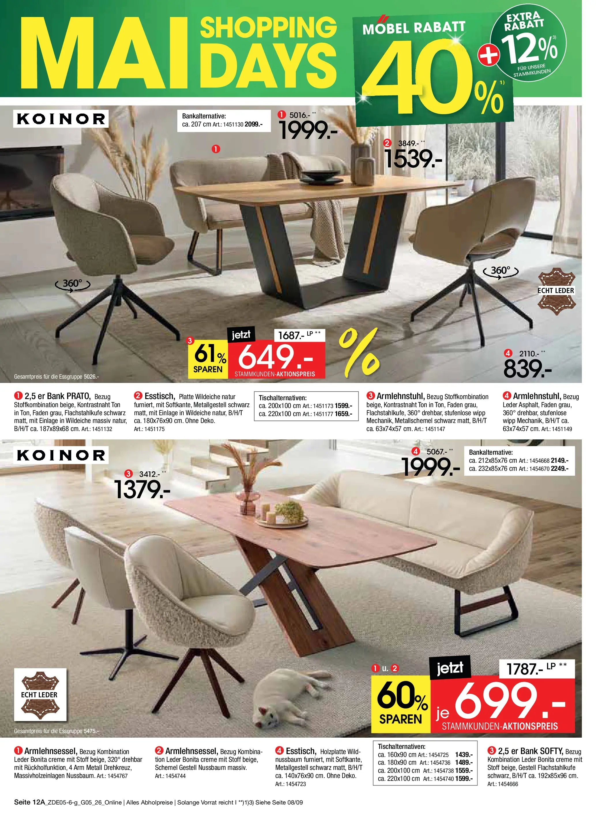 Zurbrüggen - Zurbrüggen: MaiDays Shopping (ab 08.05.2026) zum Blättern | Seite: 24 | Produkte: Essgruppe, Creme