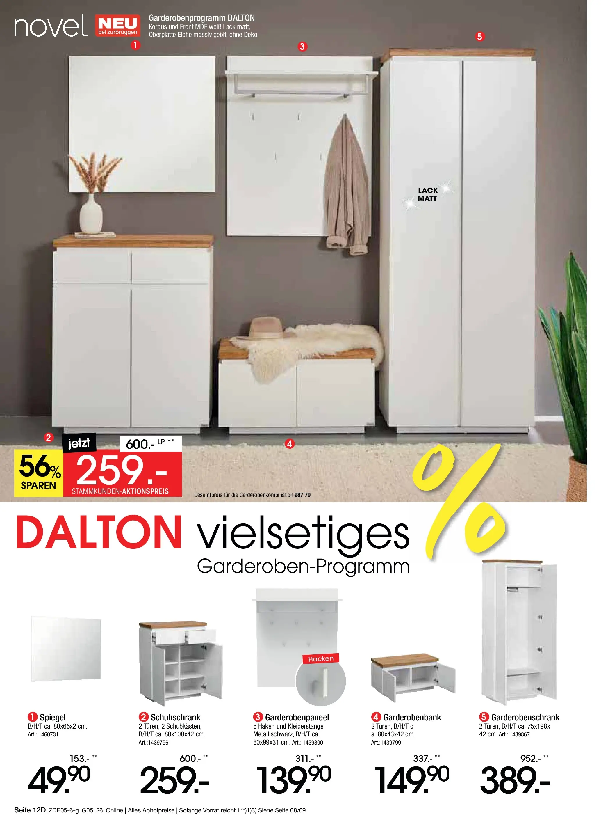 Zurbrüggen - Zurbrüggen: MaiDays Shopping (ab 08.05.2026) zum Blättern | Seite: 34 | Produkte: Spiegel, Garderobenschrank