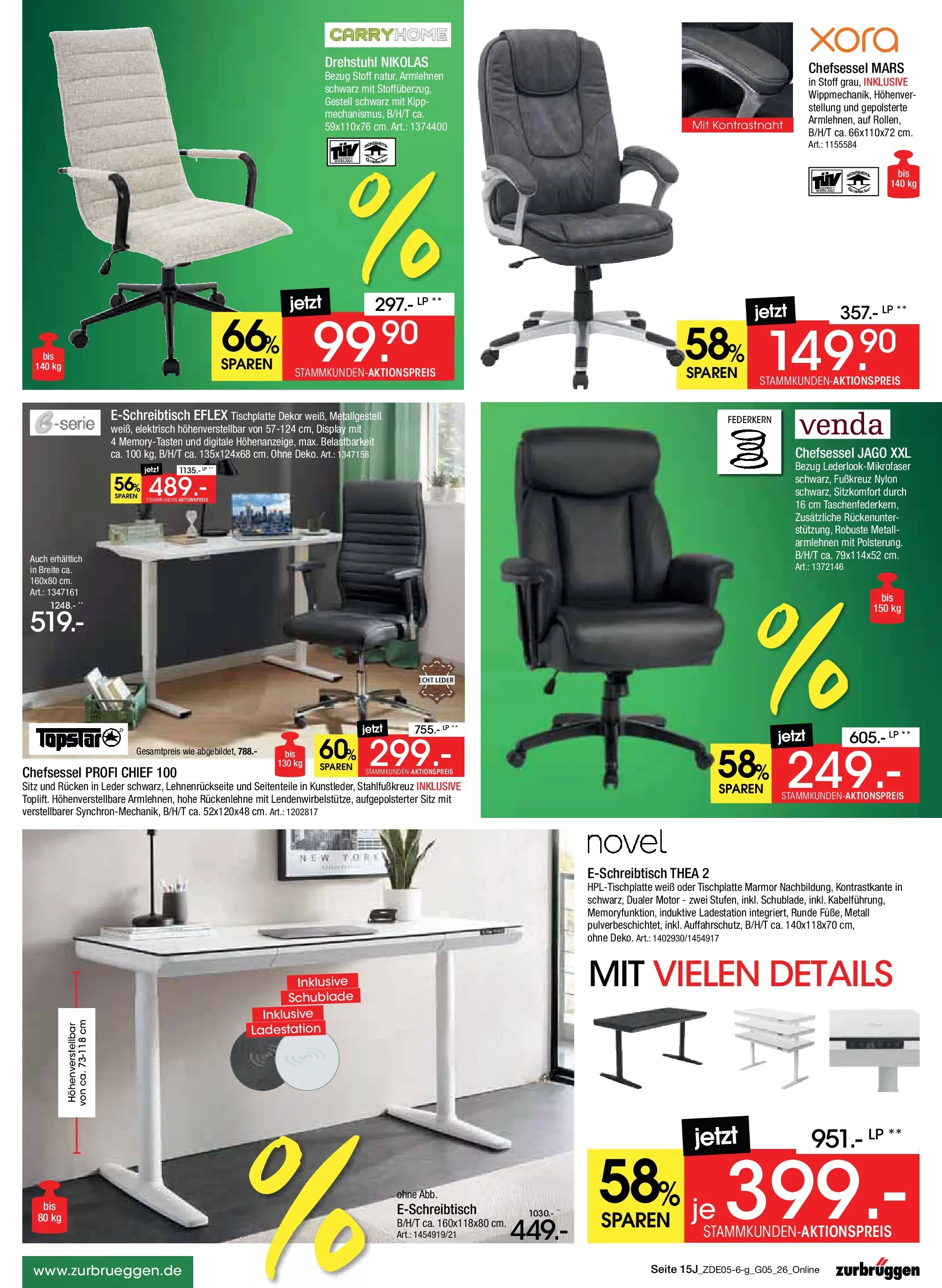 Zurbrüggen - Zurbrüggen: MaiDays Shopping (ab 08.05.2026) zum Blättern | Seite: 47 | Produkte: Mars, Chefsessel