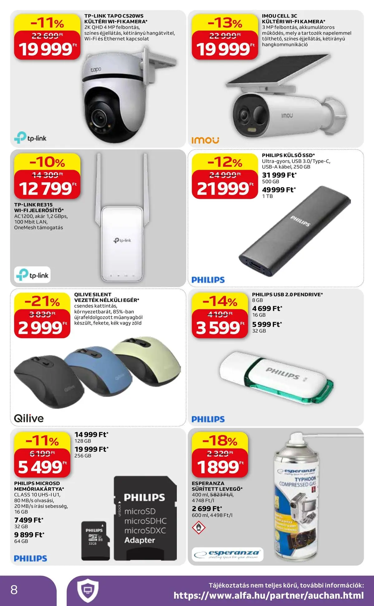 Auchan Elektronikai ajánlataink Budapest - 2026.05.07. -tól/töl > akció, lapozható szórólap 🛍️ | Oldal: 8 | Termékek: Adapter, USB