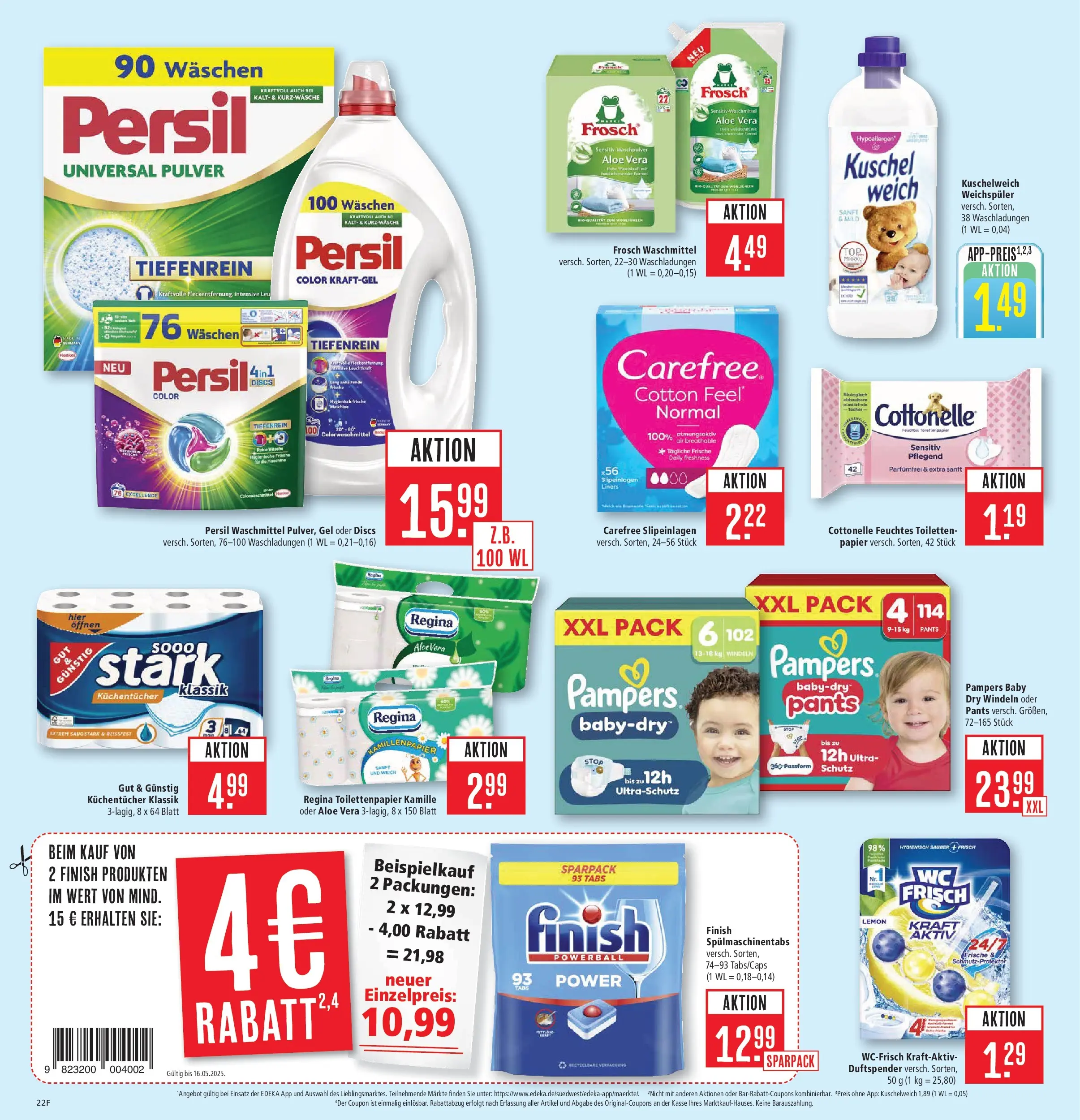 Marktkauf Prospekt Filderstadt	 (ab 10.05.2026) » Angebote online | Seite: 28 | Produkte: Kuschelweich, Finish, Weichspüler, Toilettenpapier