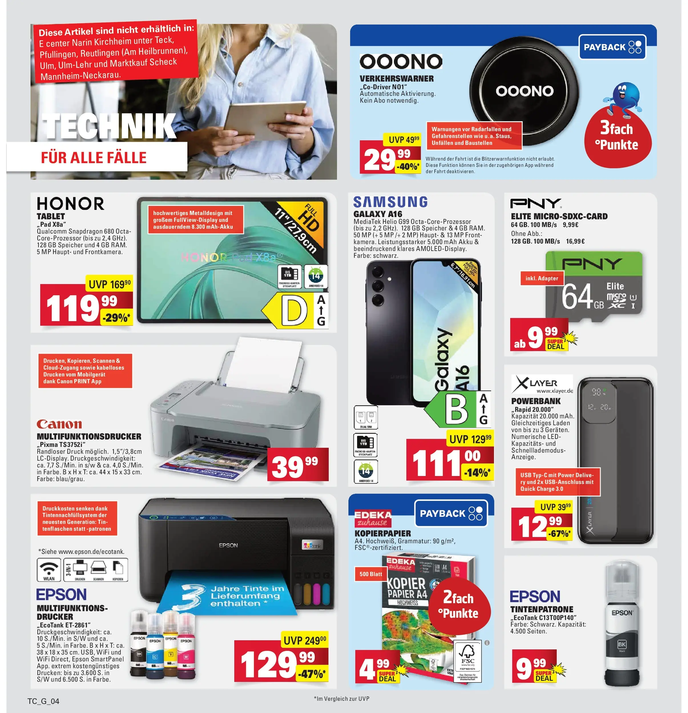 Marktkauf Prospekt Filderstadt	 (ab 10.05.2026) » Angebote online | Seite: 34 | Produkte: Epson, Adapter, Tablet, Drucker