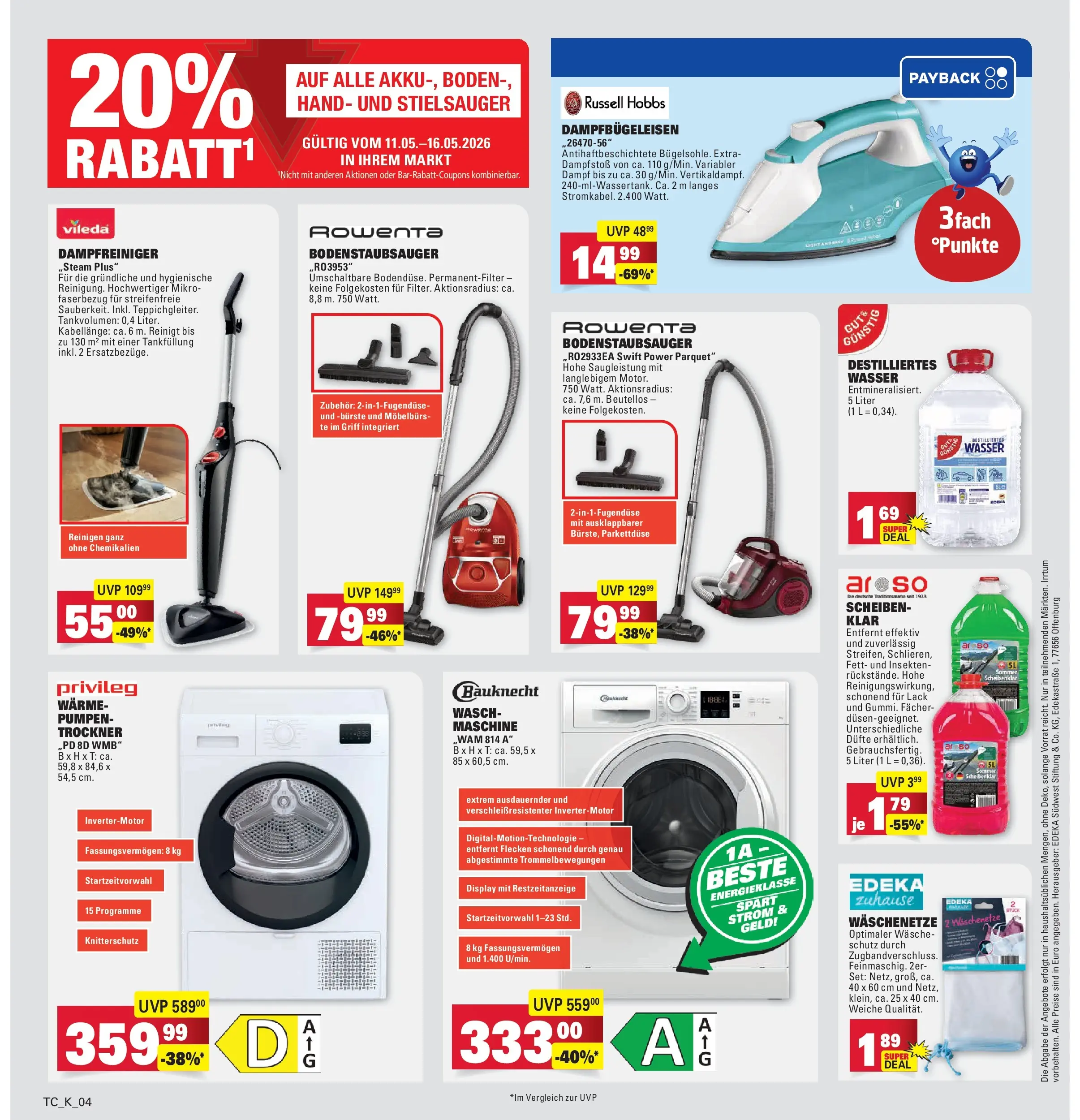Marktkauf Prospekt Senden	 (ab 10.05.2026) » Angebote online | Seite: 34 | Produkte: Trockner, Bürste, Wasser