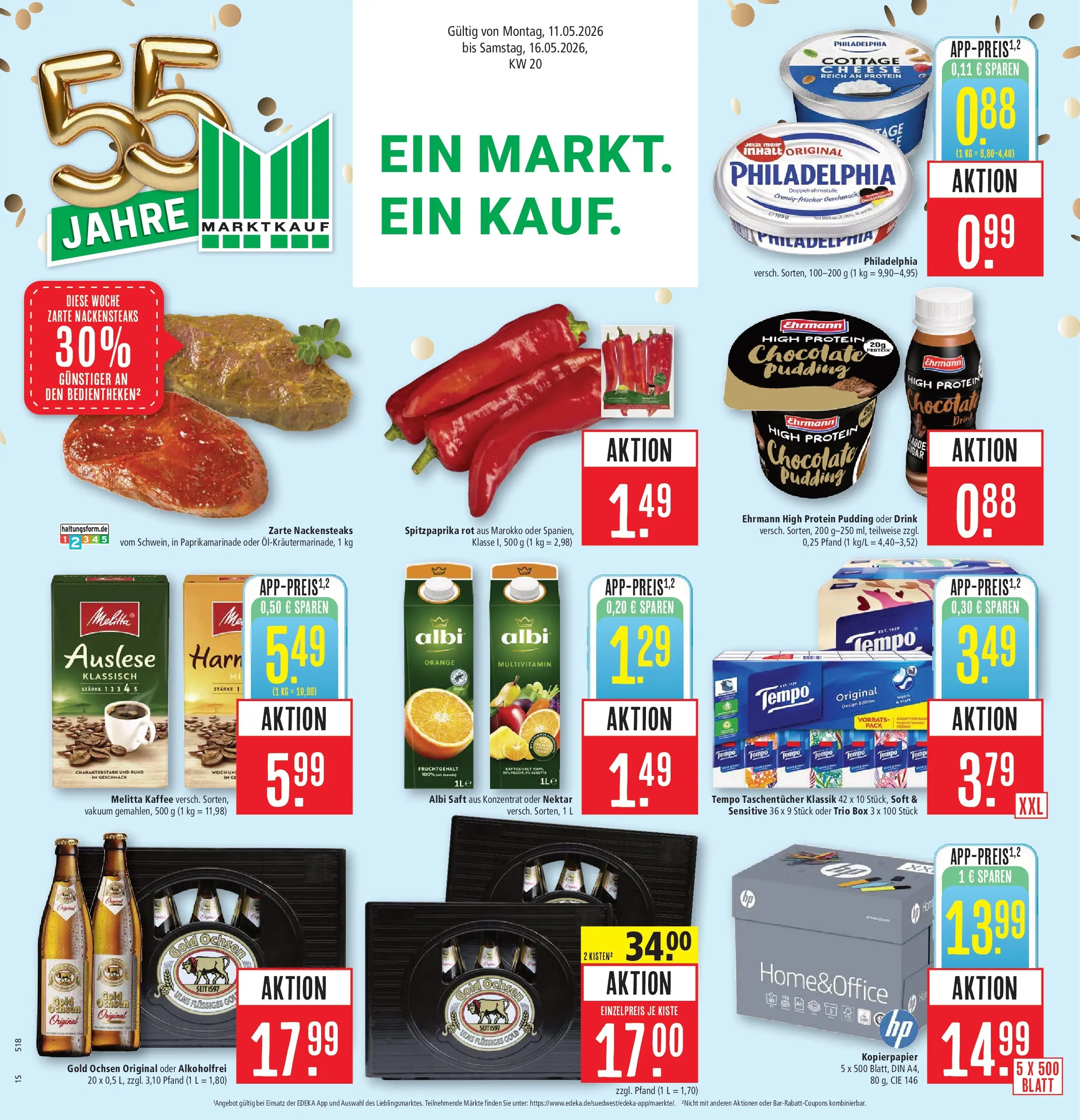 Marktkauf Prospekt Senden	 (ab 10.05.2026) » Angebote online | Seite: 1 | Produkte: Melitta kaffee, High protein pudding, Kaffee, Pudding