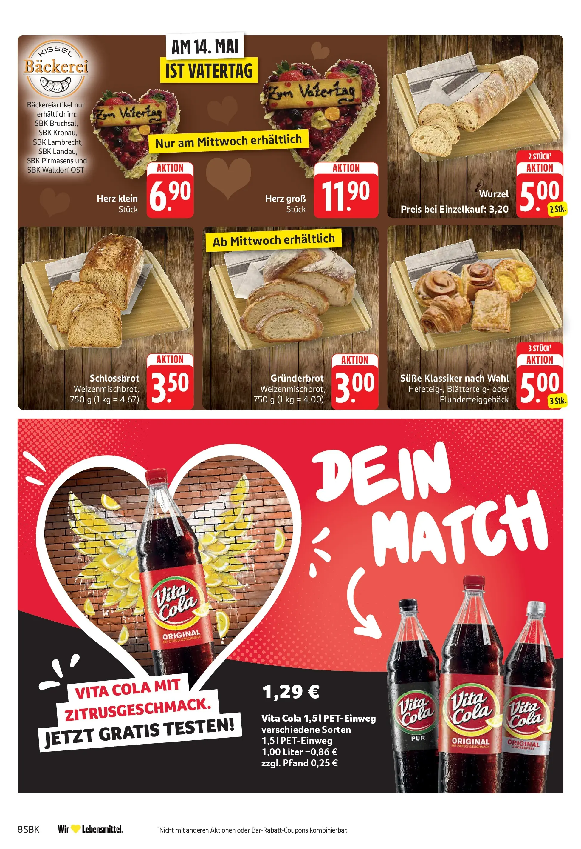 E center Prospekt Bad Bergzabern	 (ab 10.05.2026) zum Blättern | Seite: 10 | Produkte: Bäckerei, Cola, Vita cola