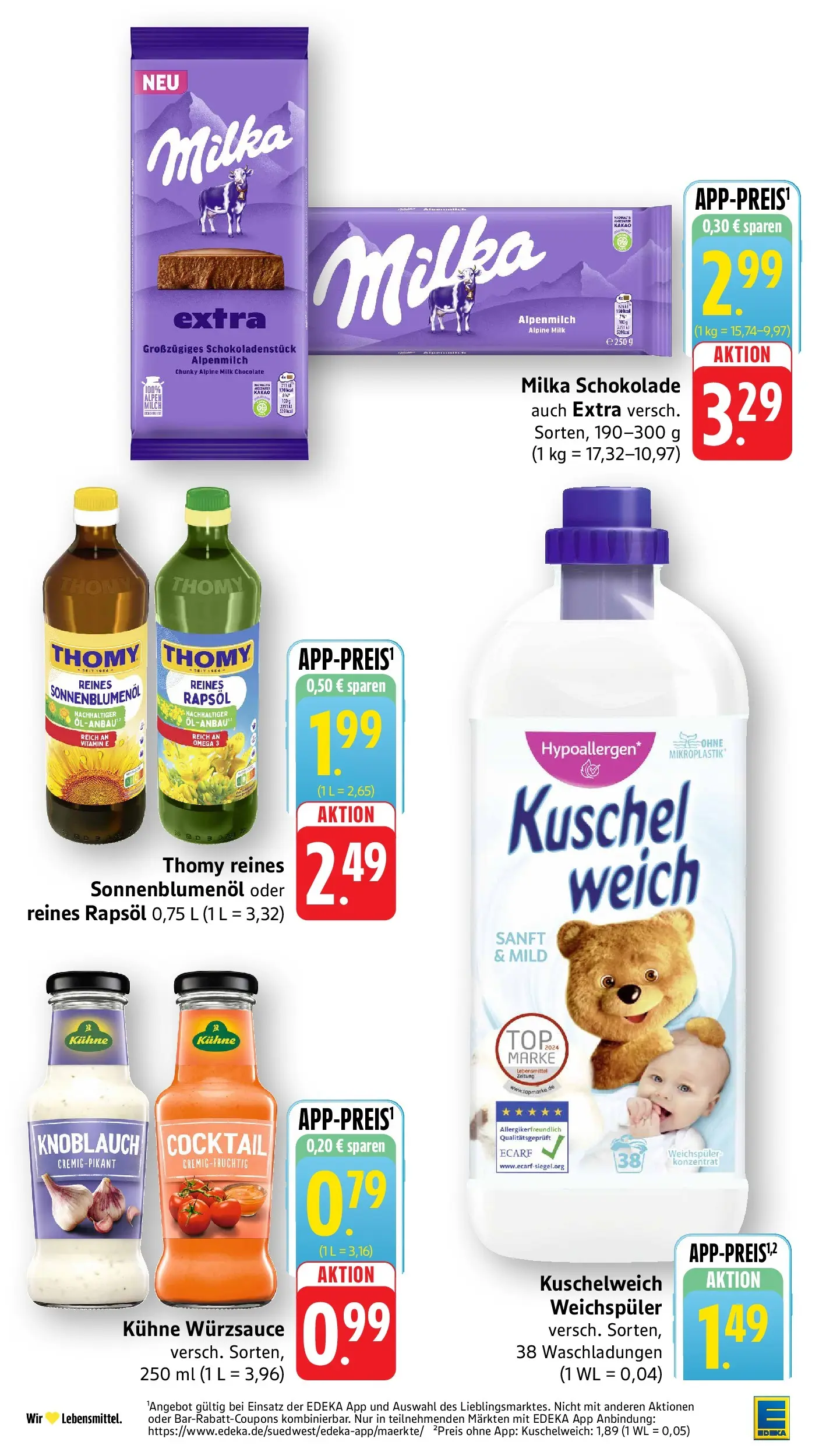 E center Prospekt Kirchheim-Teck	 (ab 10.05.2026) zum Blättern | Seite: 4 | Produkte: Milka schokolade, Sonnenblumenol, Kuschelweich, Milka