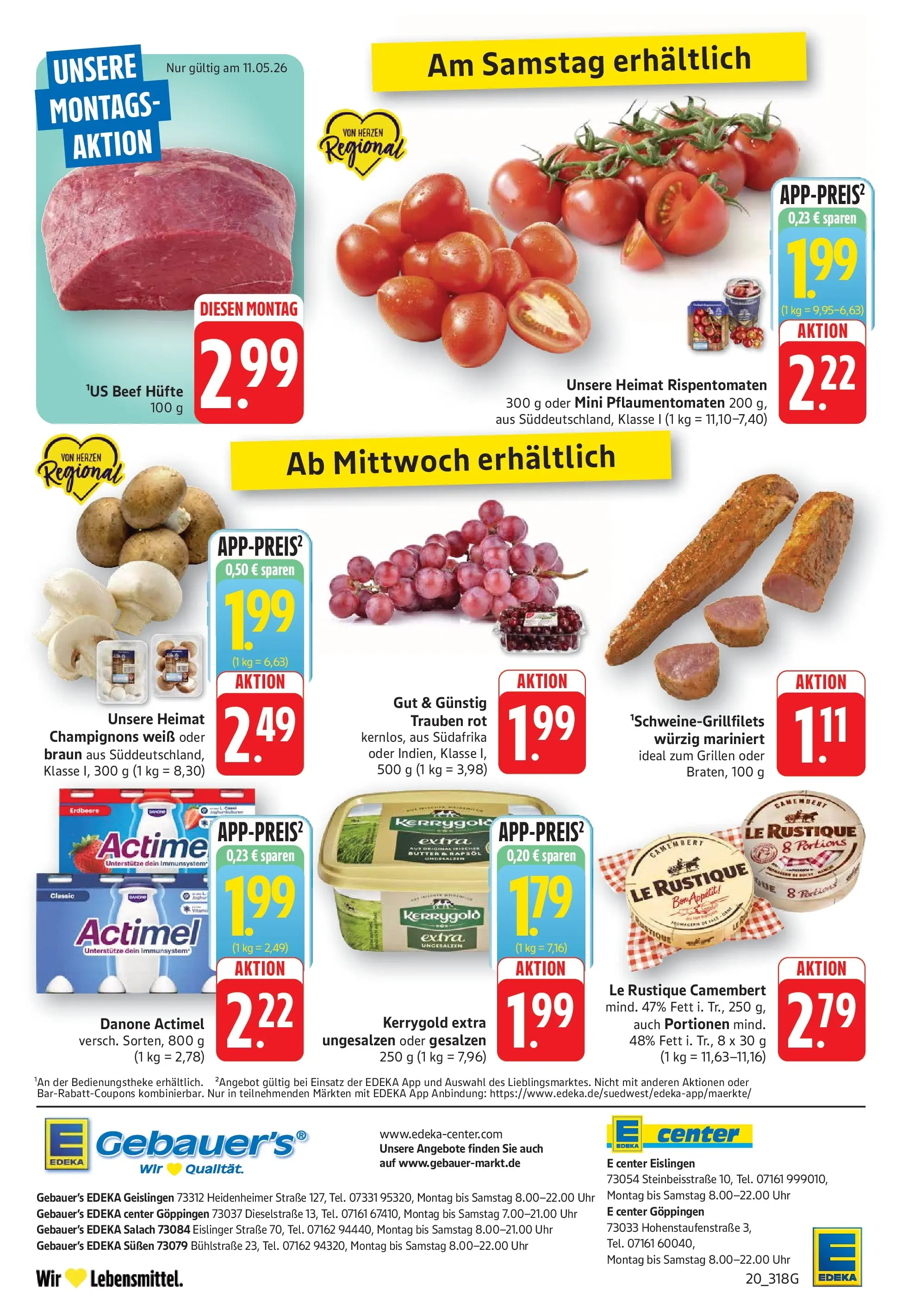 Edeka prospekt Göppingen	 (ab 10.05.2026) » Angebote Online | Seite: 22 | Produkte: Butter, Trauben, Rapsöl, Champignons
