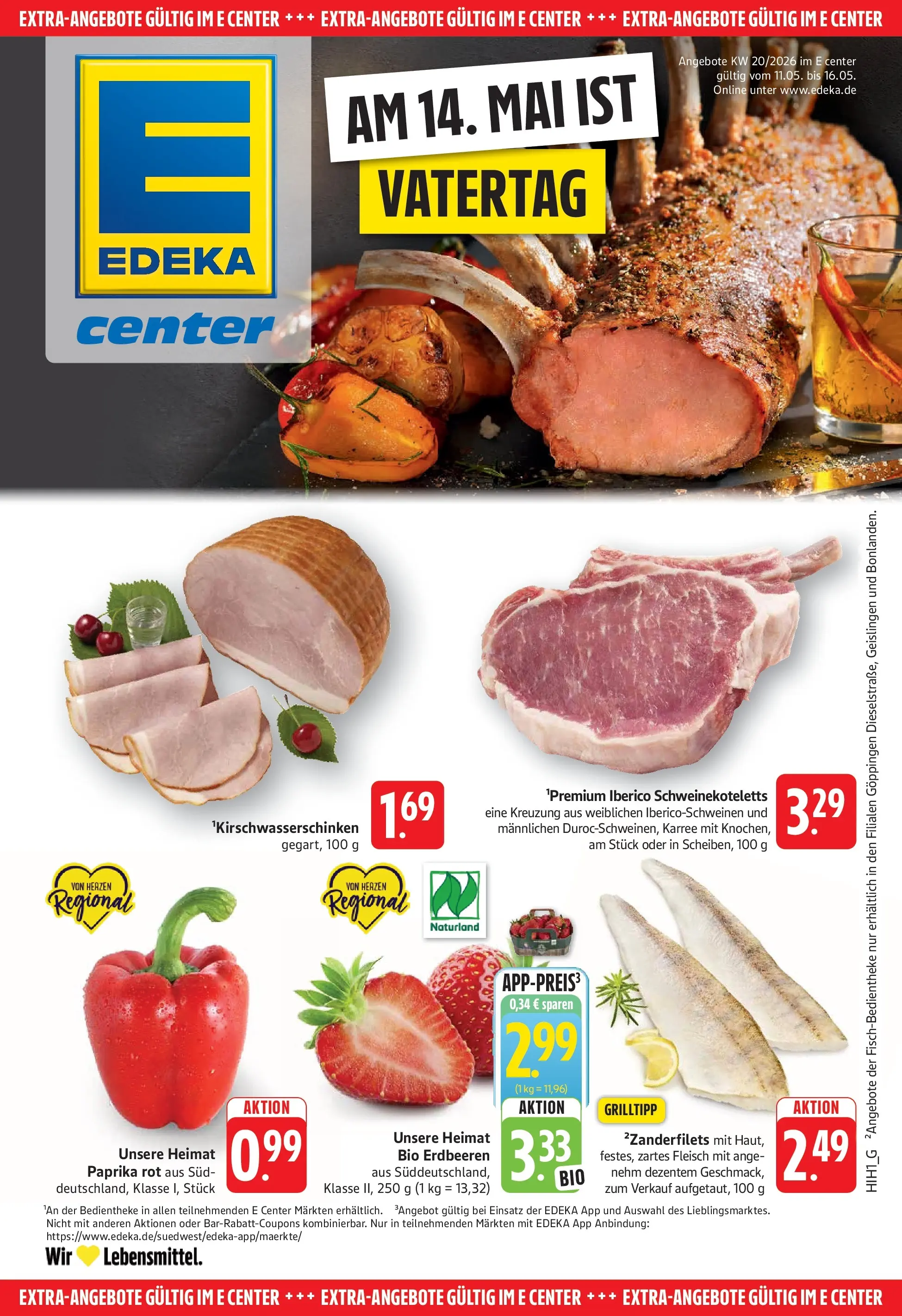 Edeka prospekt Göppingen	 (ab 10.05.2026) » Angebote Online | Seite: 23 | Produkte: Paprika rot, Paprika, Erdbeeren, Fleisch