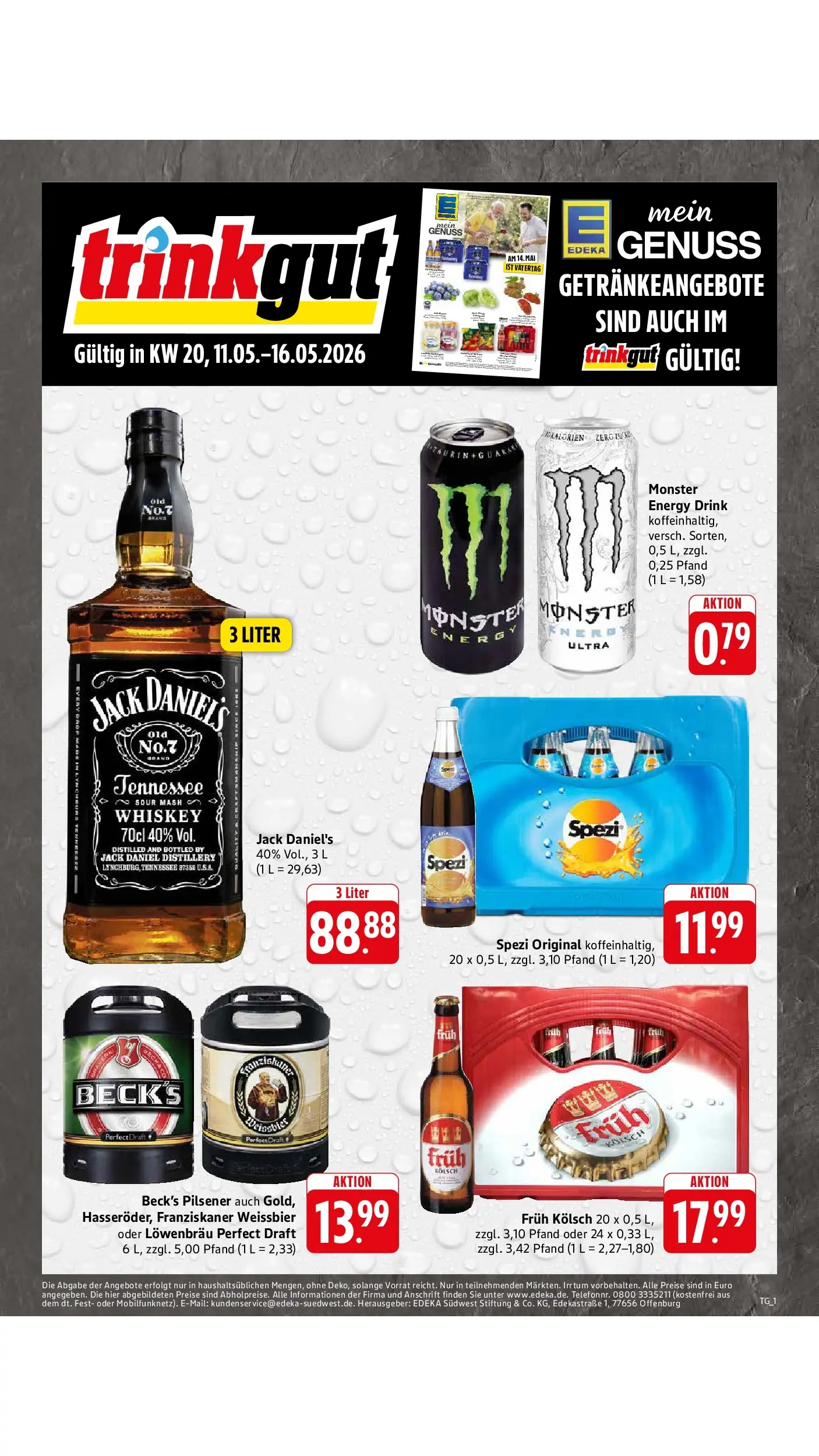 E center Prospekt Köngen	 (ab 10.05.2026) zum Blättern | Seite: 58 | Produkte: Franziskaner, Energy, Weißbier, Whiskey