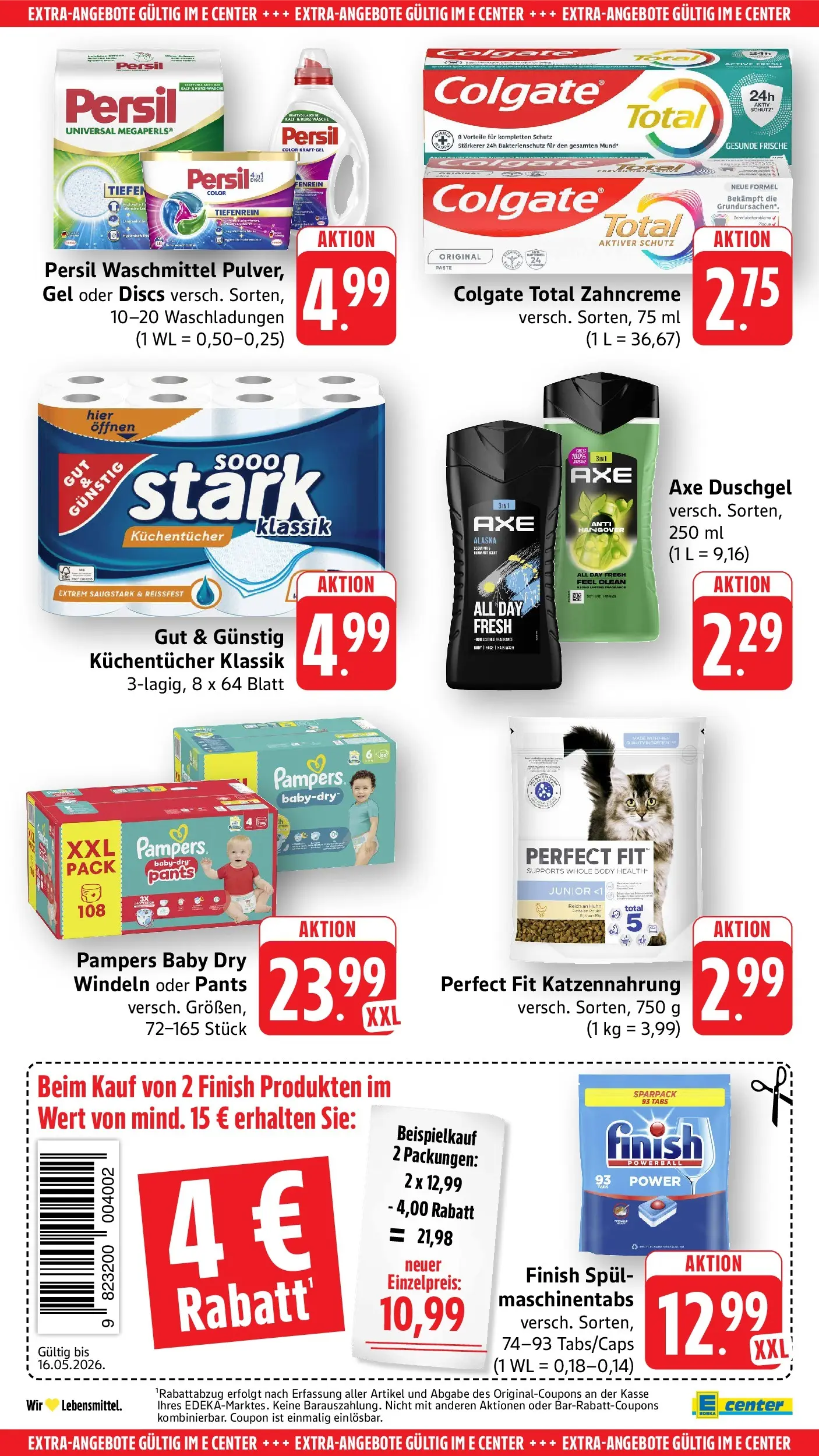 E center Prospekt Kirchheim-Teck	 (ab 10.05.2026) zum Blättern | Seite: 52 | Produkte: Duschgel, Waschmittel, Axe, Persil