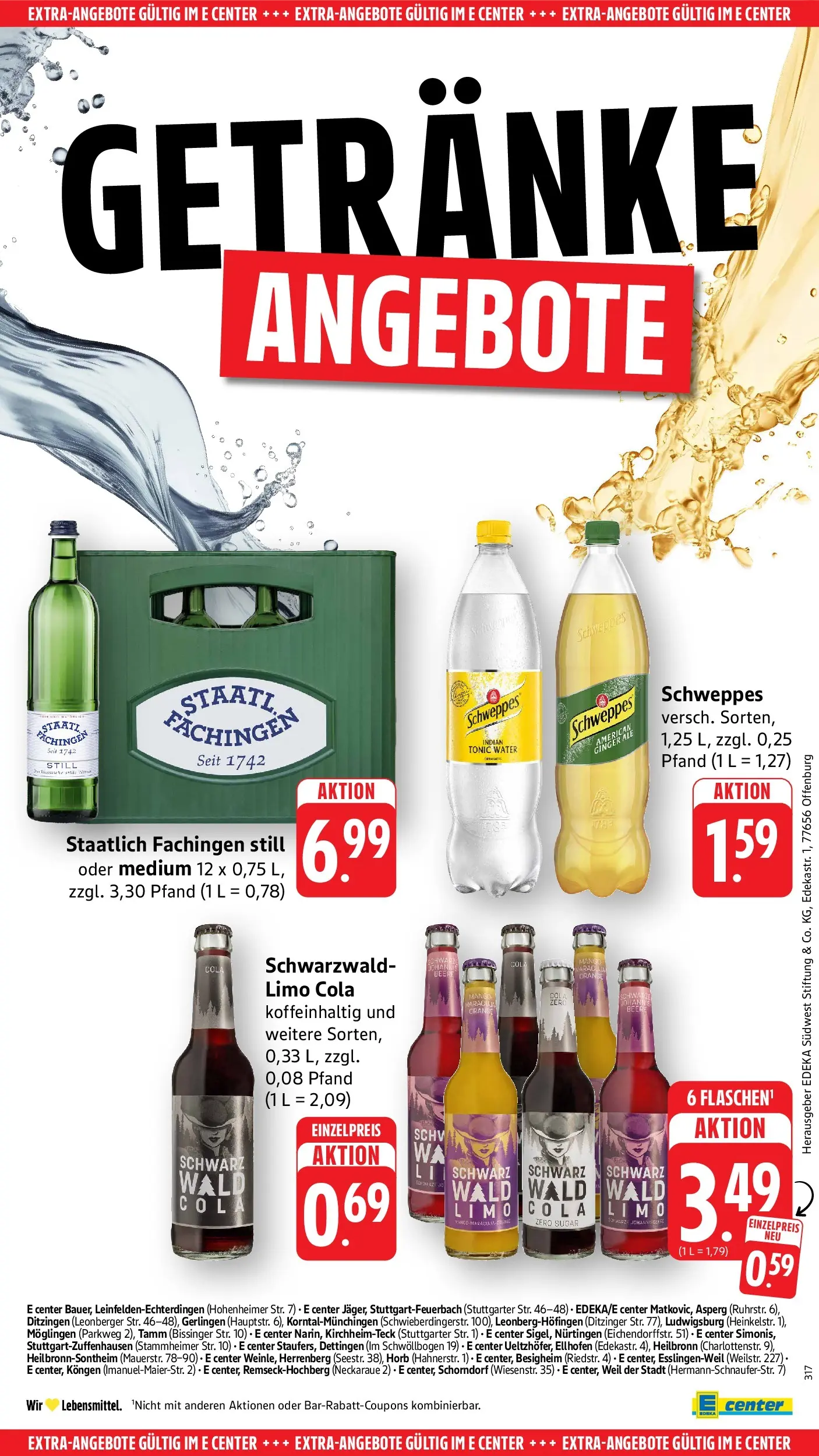 E center Prospekt Kirchheim-Teck	 (ab 10.05.2026) zum Blättern | Seite: 55 | Produkte: Cola, Staatl fachingen, Schweppes