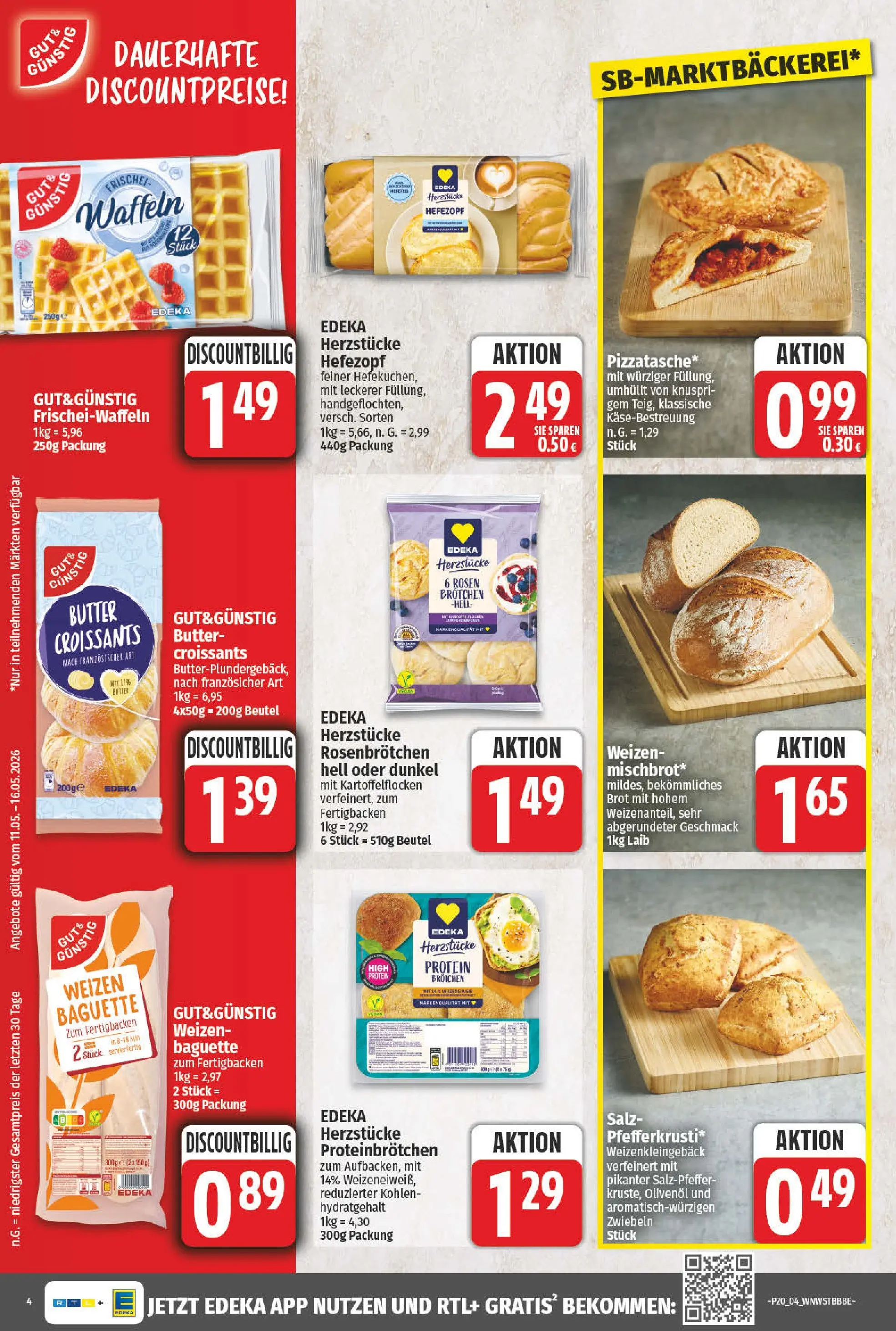Angebote - Wochenangebote (ab 10.05.2026) zum Blättern | Seite: 4 | Produkte: Butter, Olivenol, Baguette, Brot