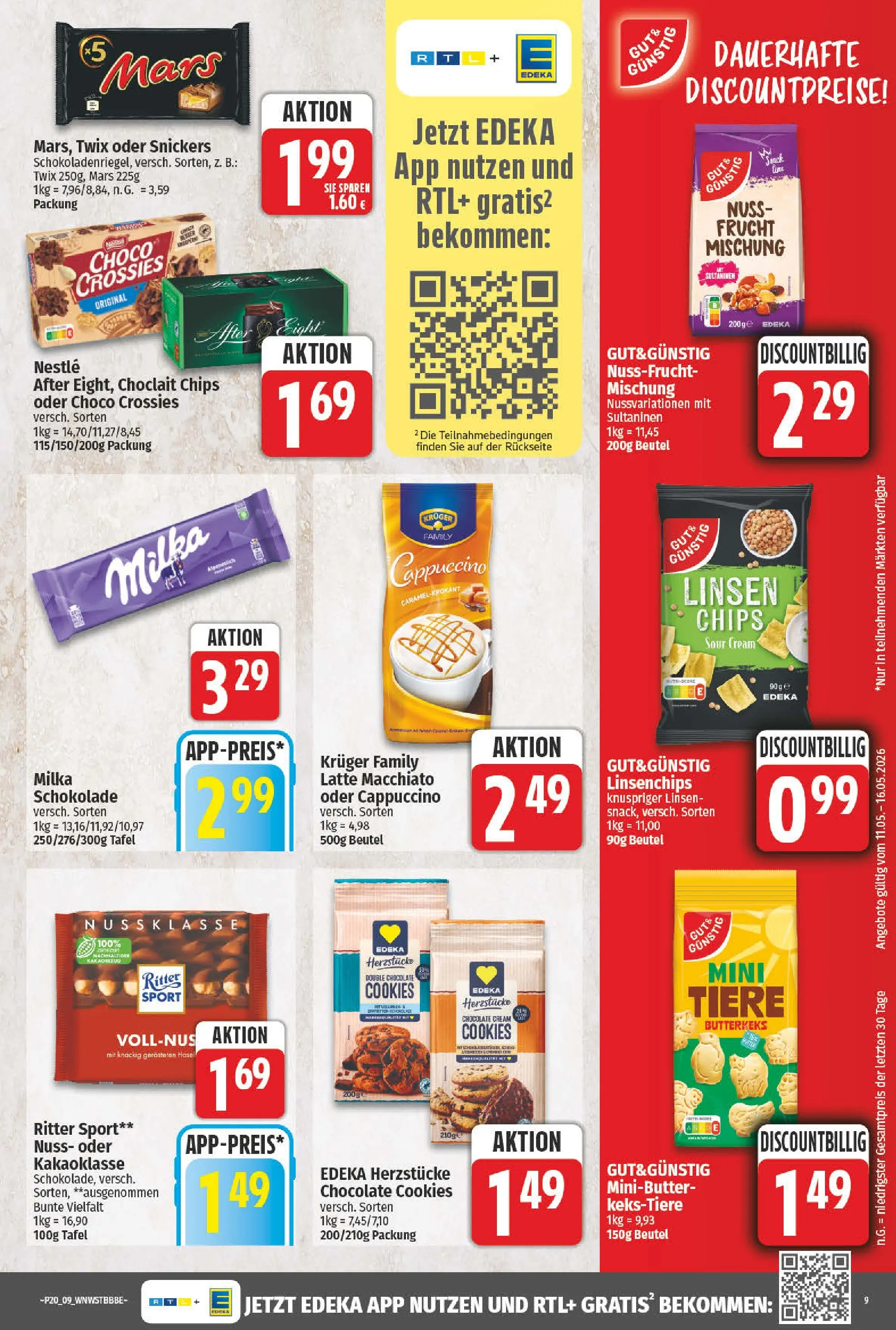 Angebote - Wochenangebote (ab 10.05.2026) zum Blättern | Seite: 9 | Produkte: Schokolade, Ritter sport, Hose, Chips