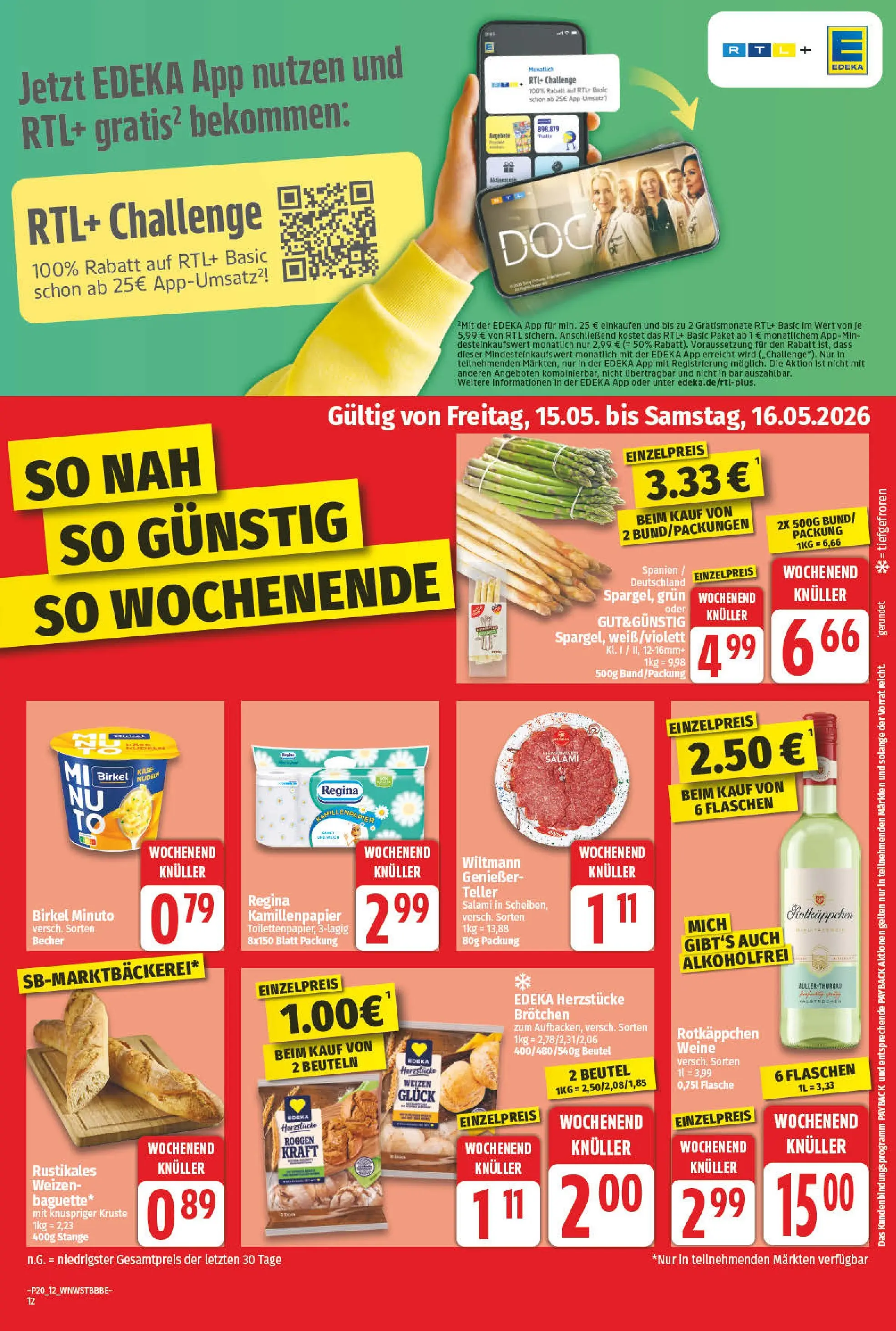 Angebote - Wochenangebote (ab 10.05.2026) zum Blättern | Seite: 12 | Produkte: Käse, Rotkäppchen, Salami