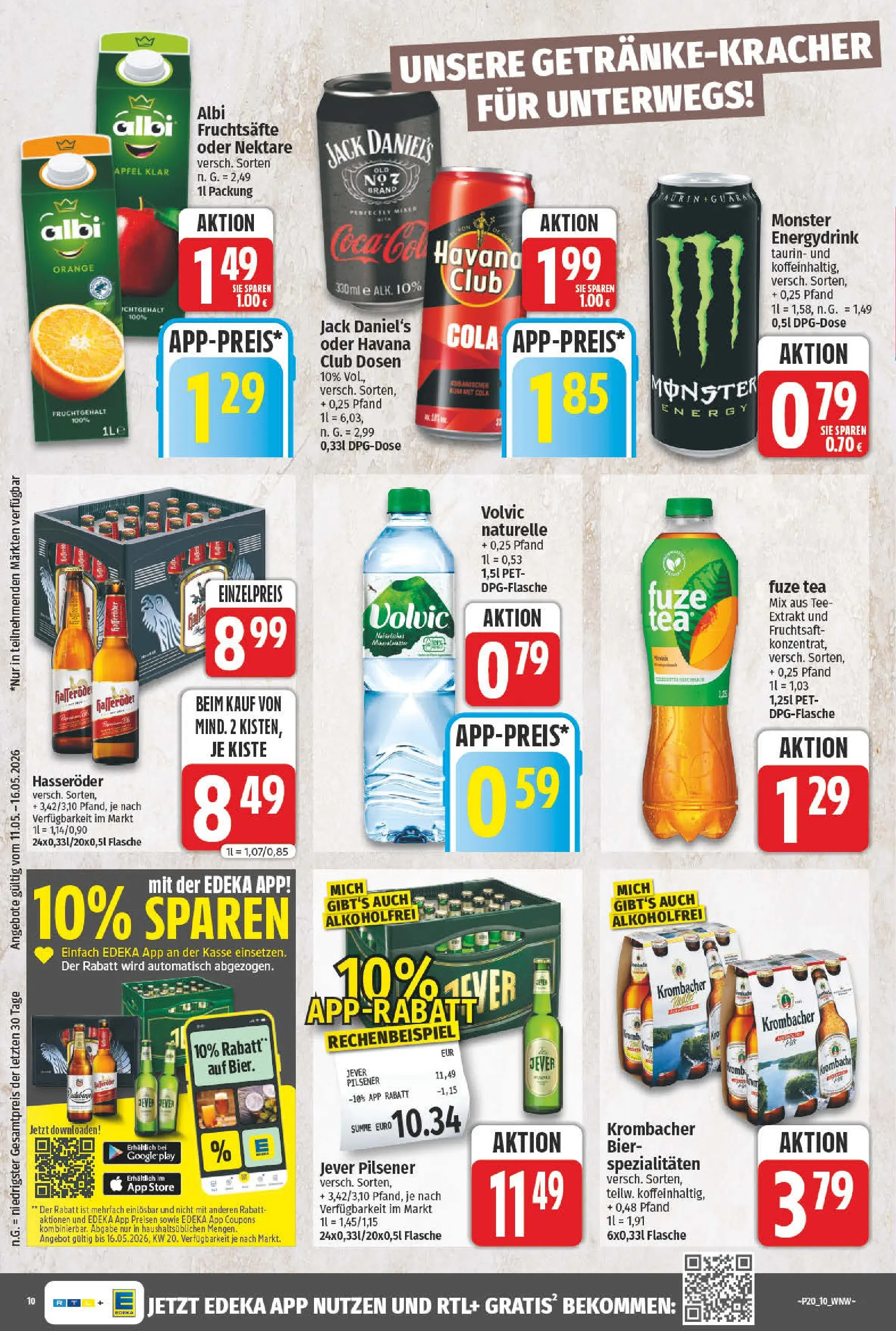 Angebote - Wochenangebote (ab 10.05.2026) zum Blättern | Seite: 10 | Produkte: Energy, Bier, Krombacher, Hasseröder