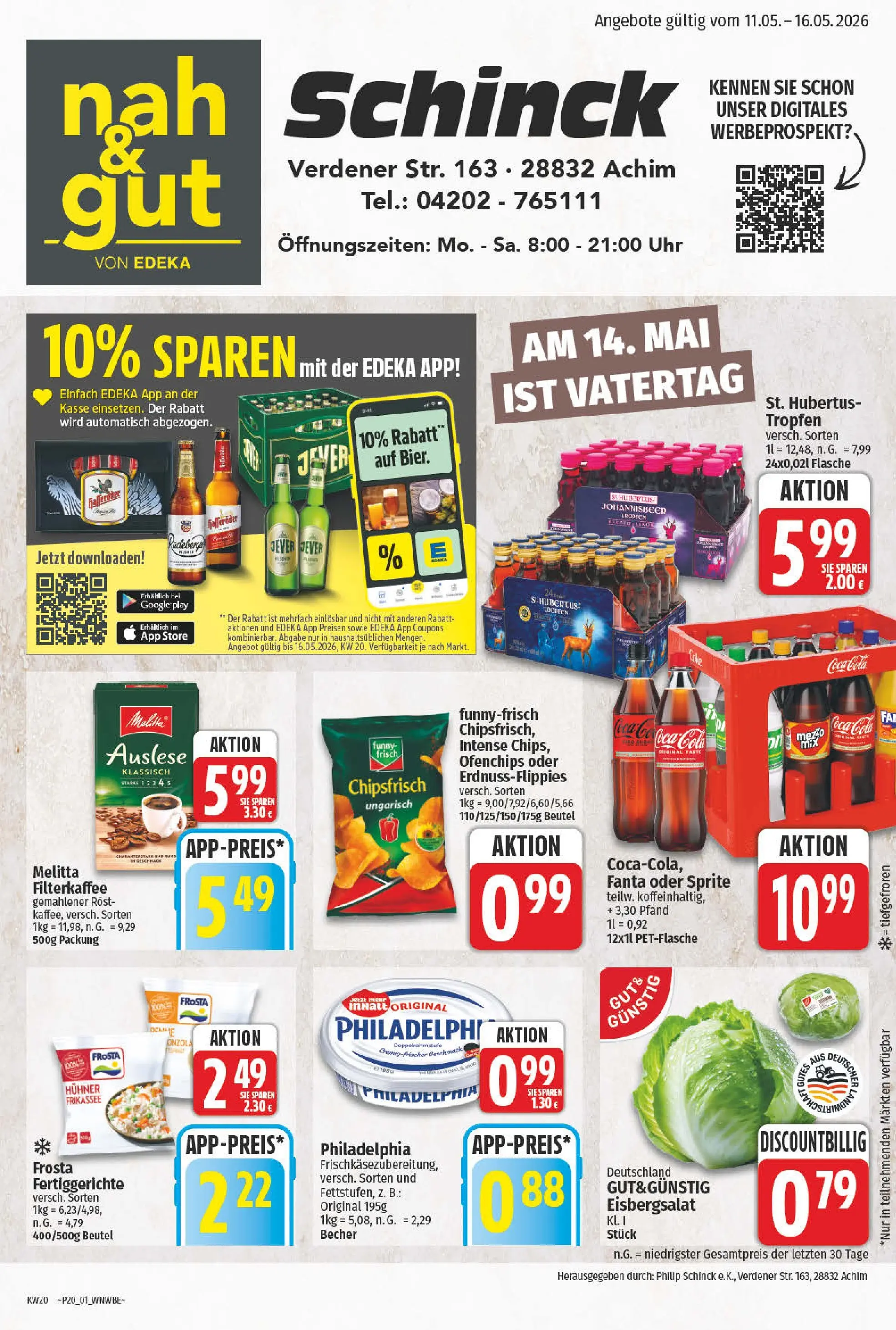 Angebote - Wochenangebote (ab 10.05.2026) zum Blättern | Seite: 1 | Produkte: Melitta, Eisbergsalat, Frosta, Jever