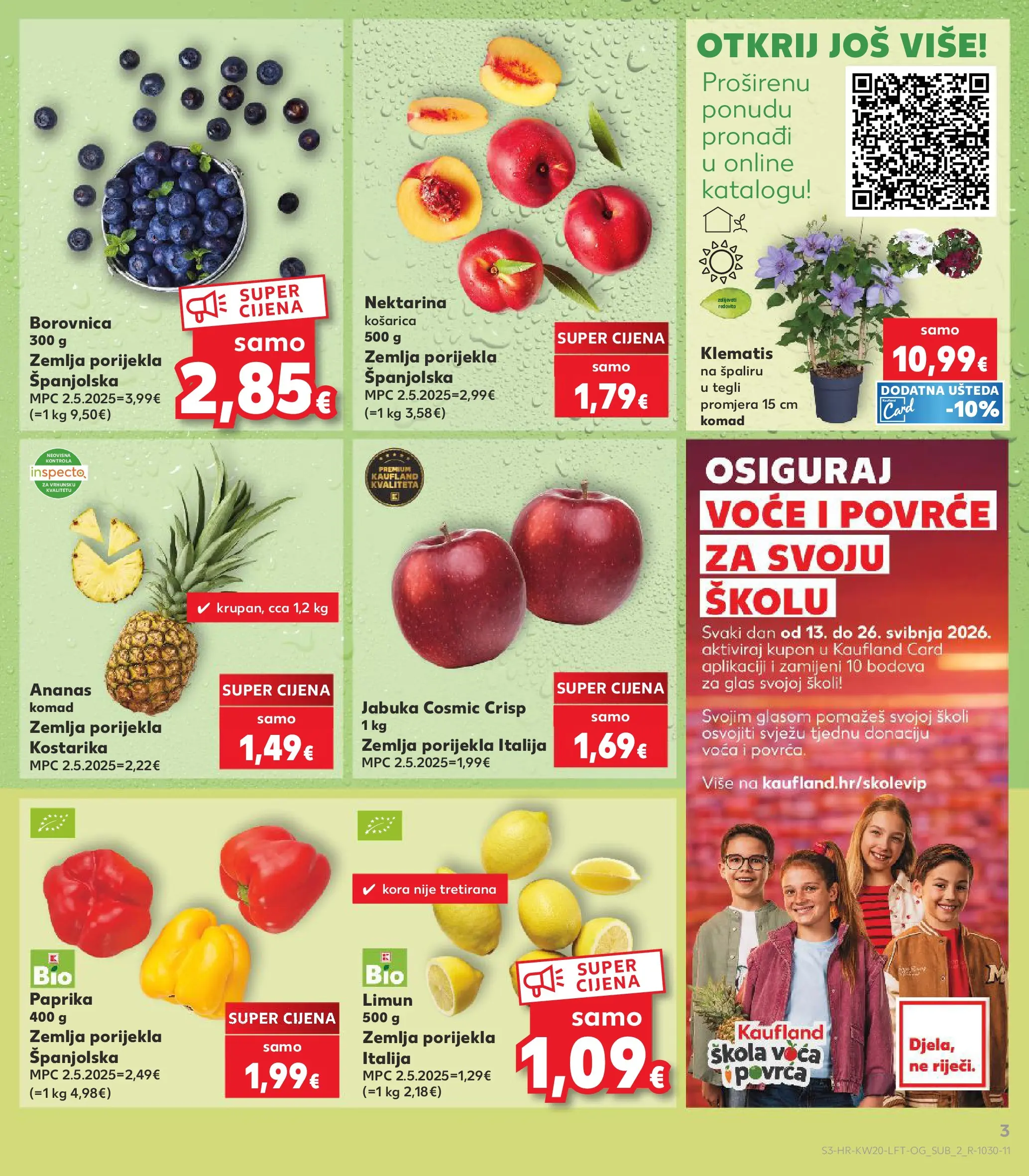 Kaufland - Kaufland katalog do 19.05.2026 novi od 12.05.2026 na listanje > letak digitalni | Stranica: 3 | Proizvodi: Paprika, Povrće, Borovnica, Jabuka